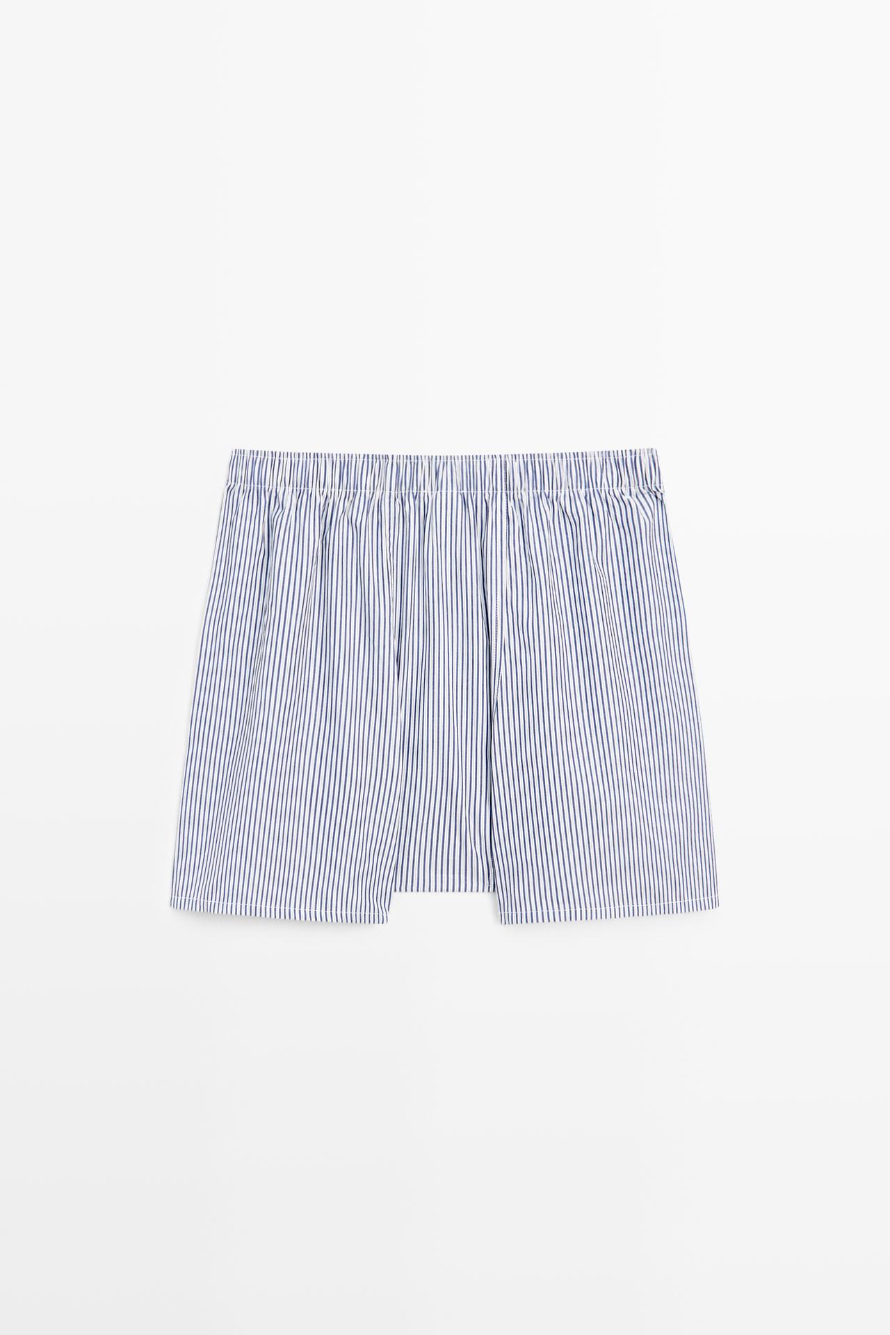 100% cotton striped boxers — NAVY BLUE