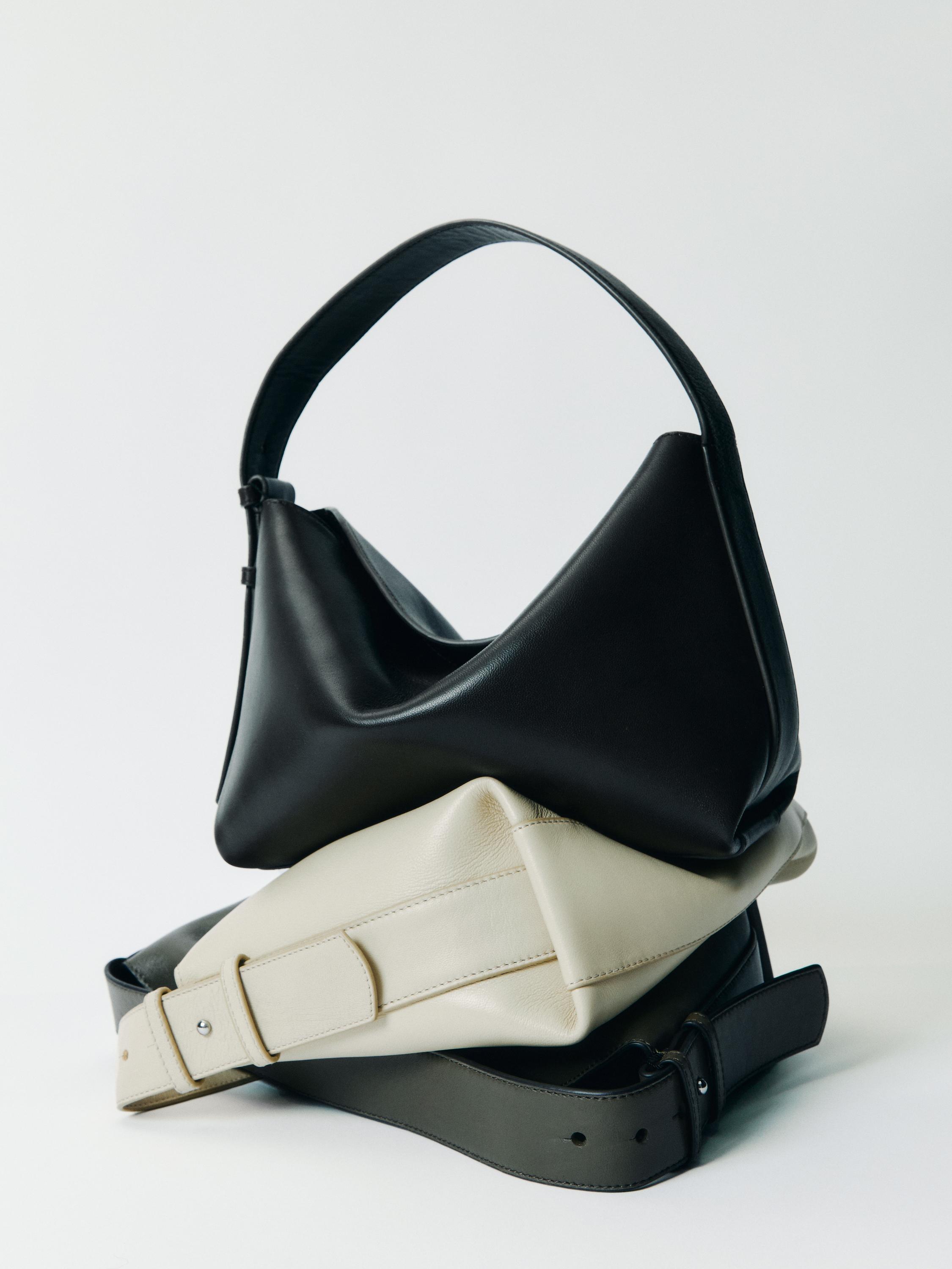 Small nappa leather shoulder bag — BROWN