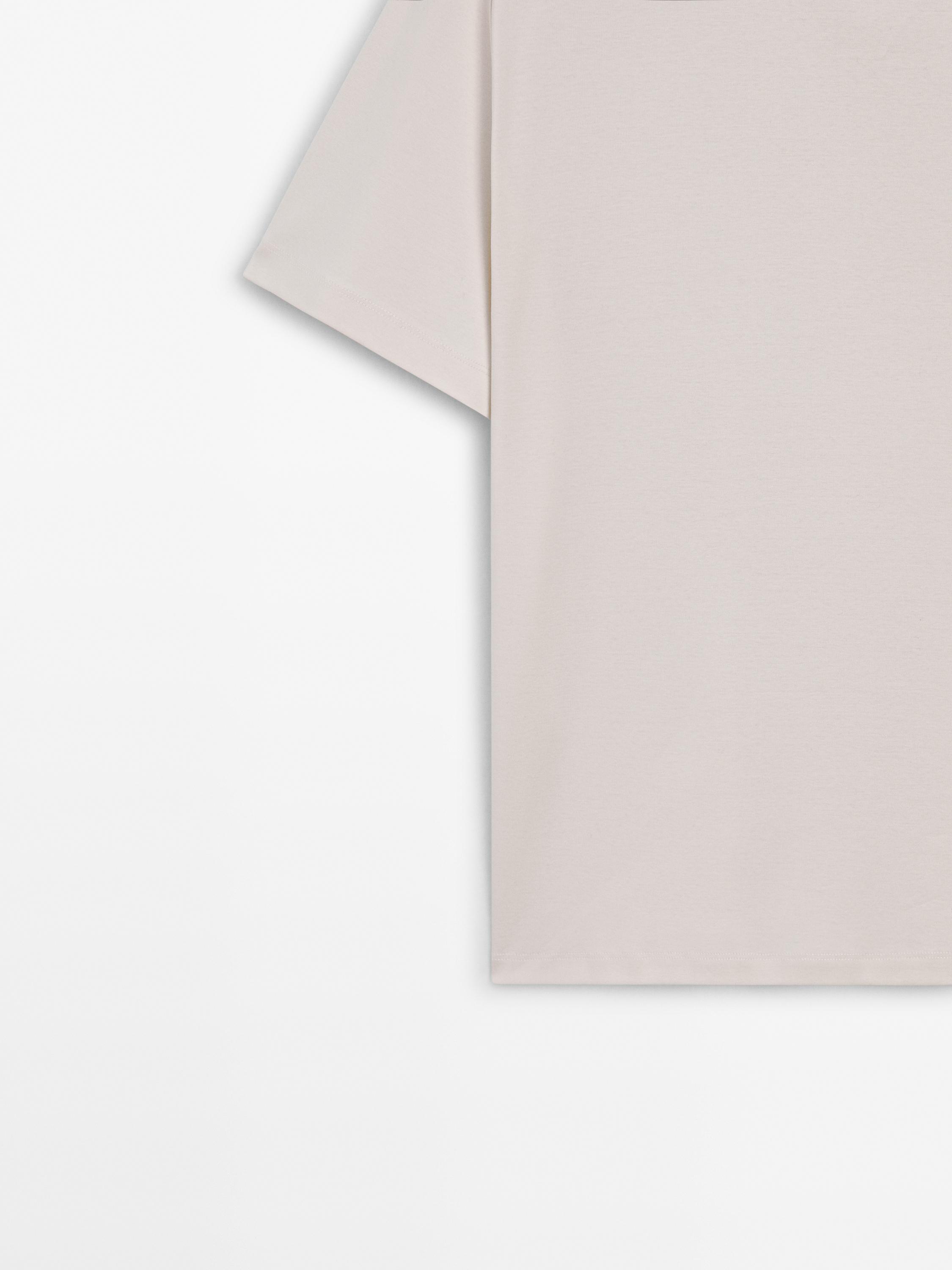100% mercerised cotton T-shirt — CREAM