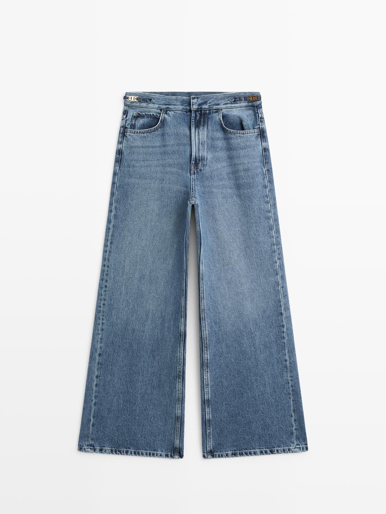 Jeans Flare Fit A Vita Media - Azzurro Medio - 34 (It 38) - Massimo Dutti - Femminile