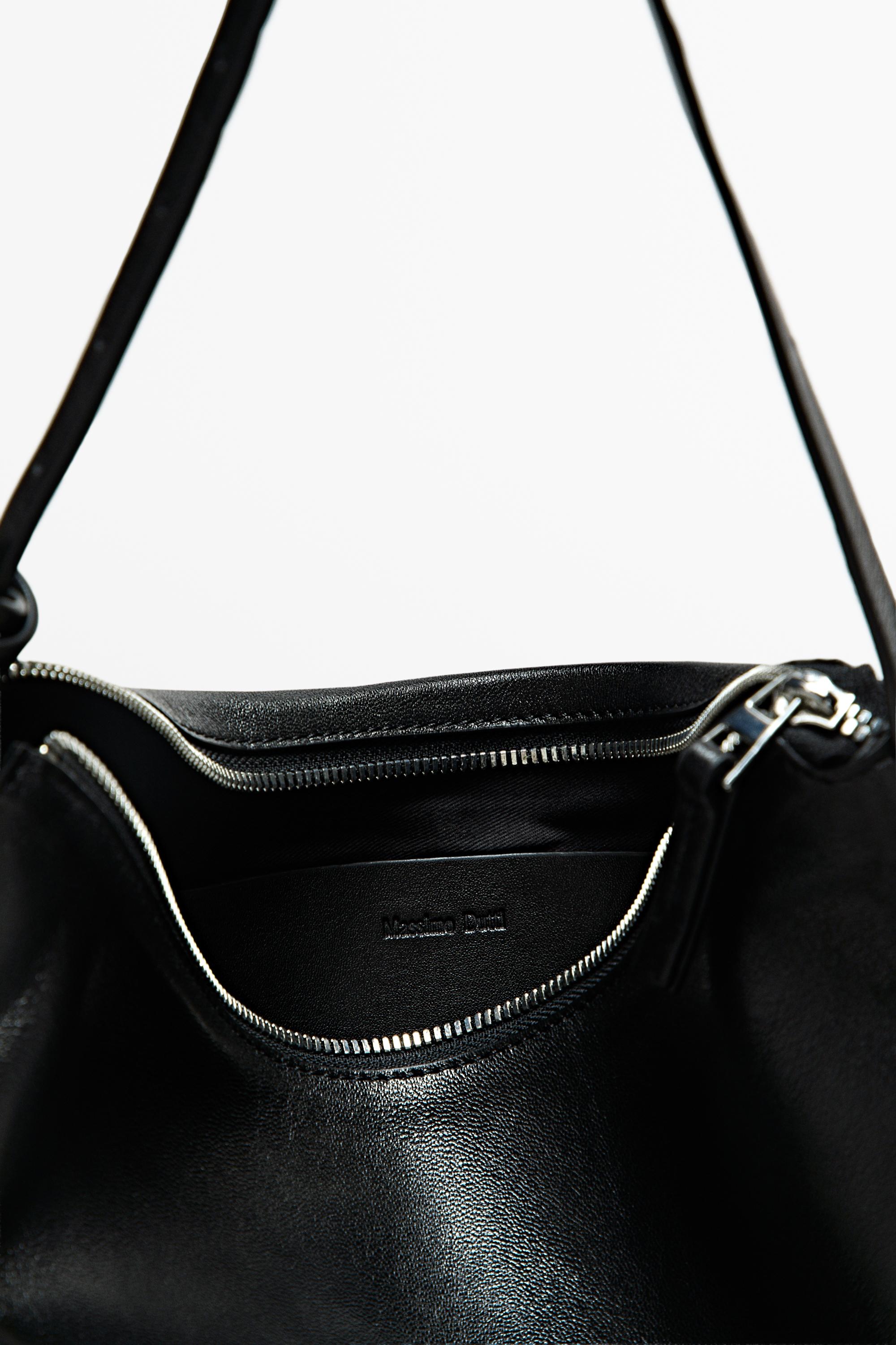Medium nappa leather bag — BLACK
