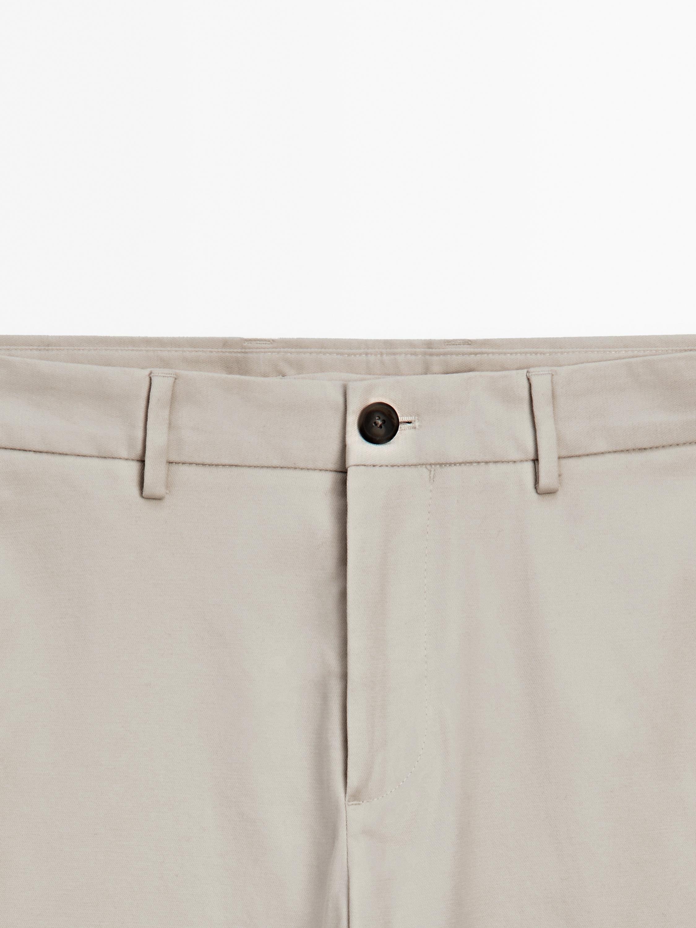 Slim fit textured trousers