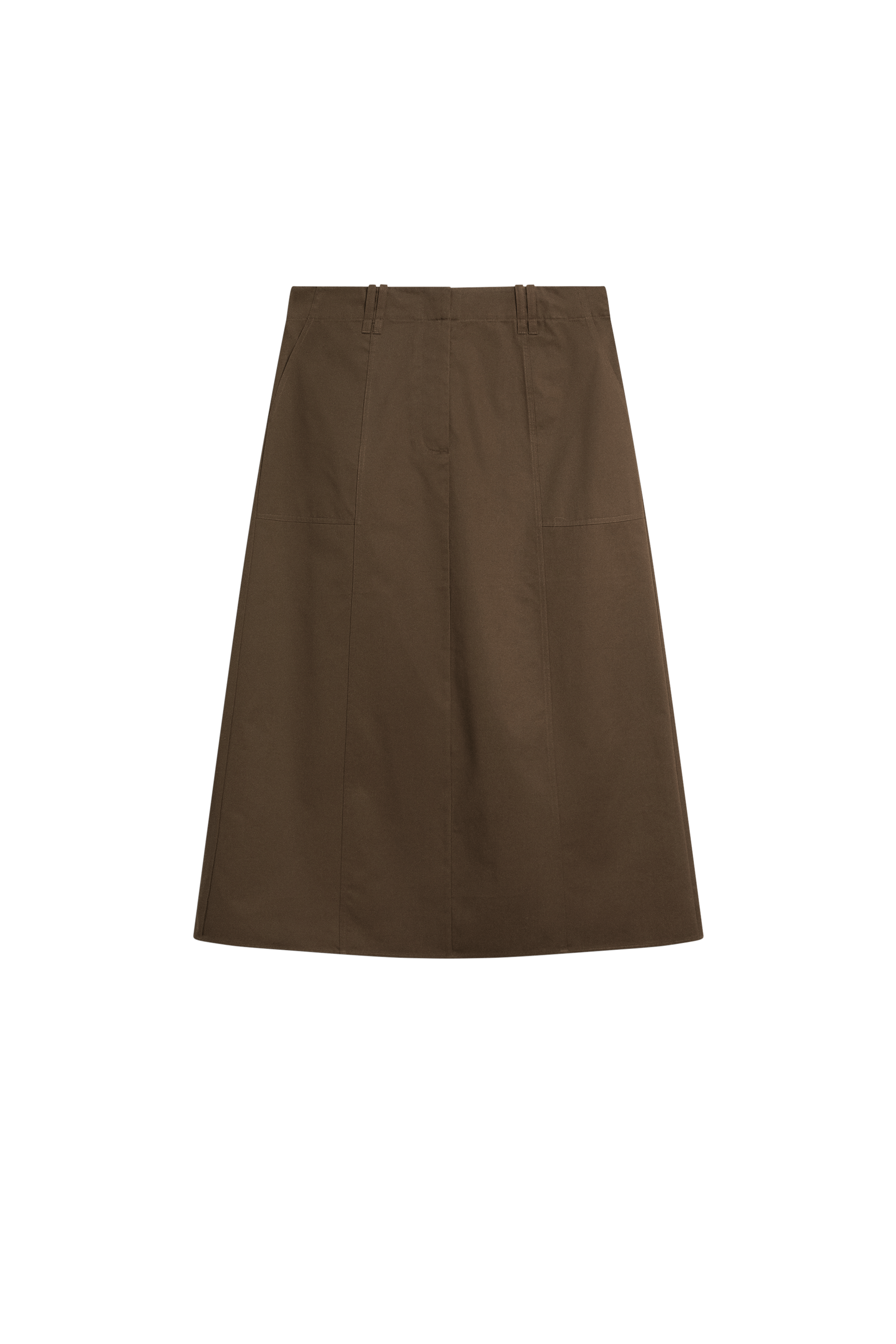 Massimo Dutti %100 pamuklu midi etek görsel 6