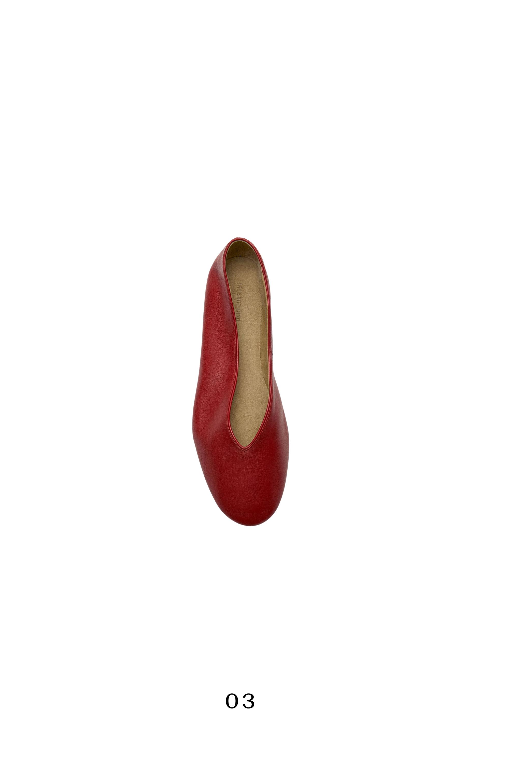 Soft leather ballerinas — RED