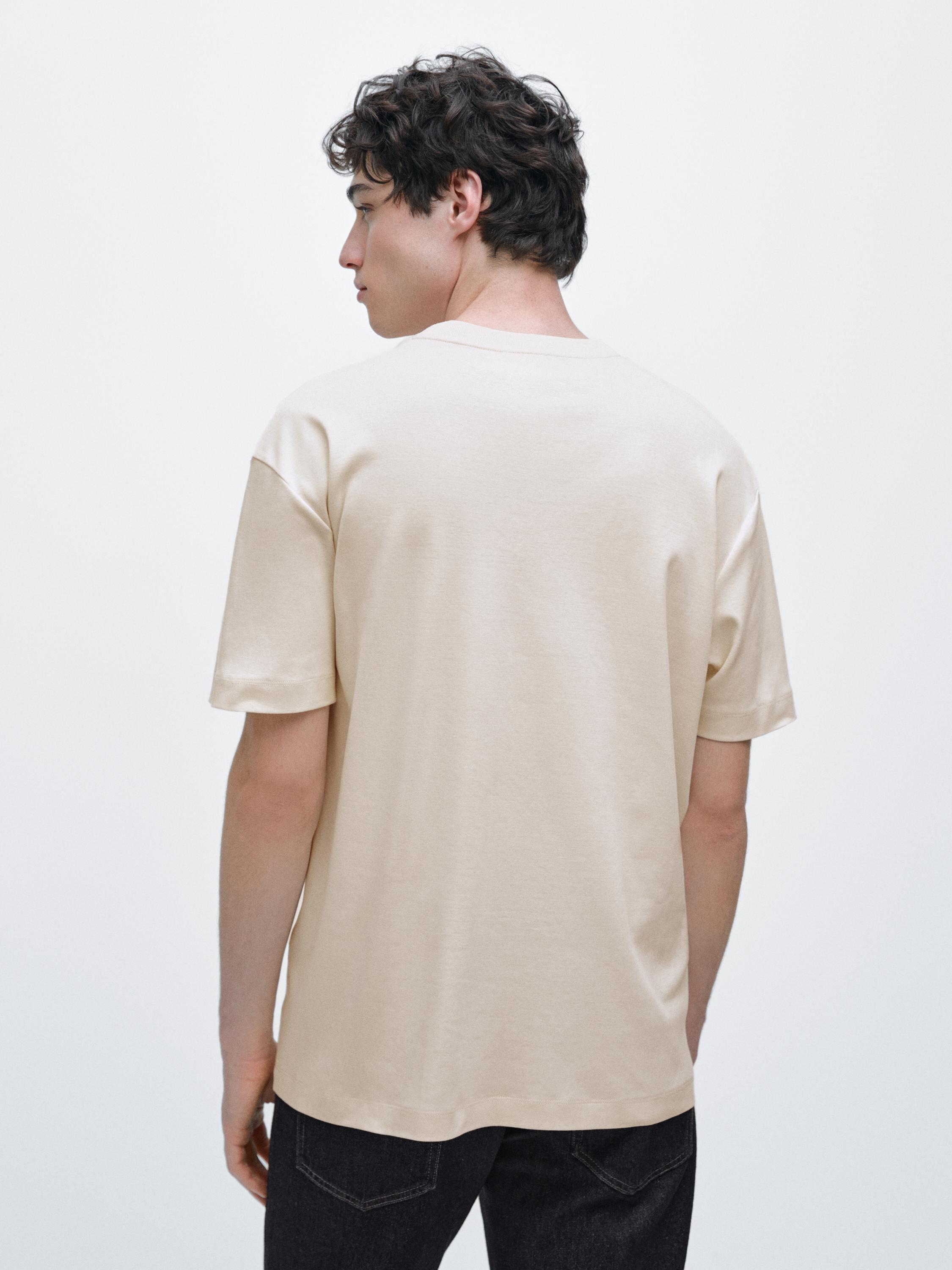 100% cotton short sleeve T-shirt — CREAM