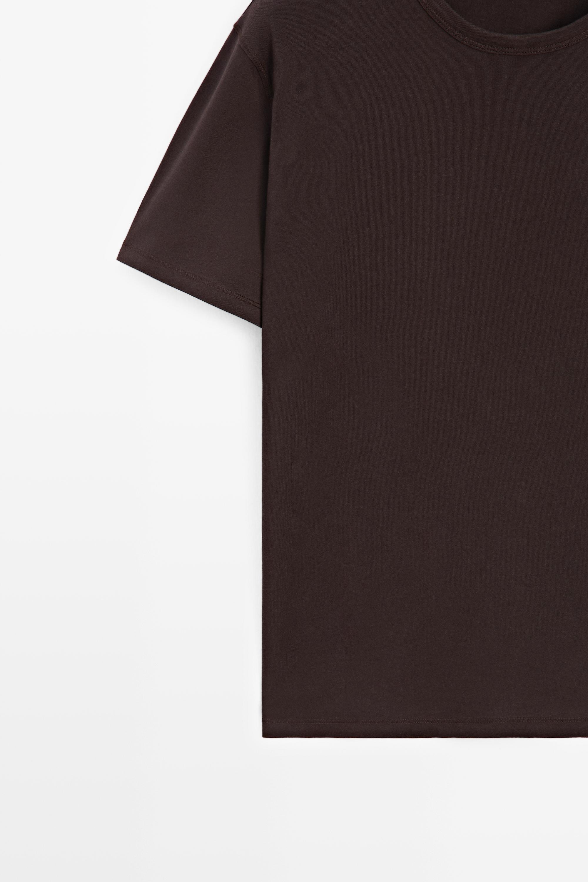 100% cotton short-sleeve T-shirt — BROWN