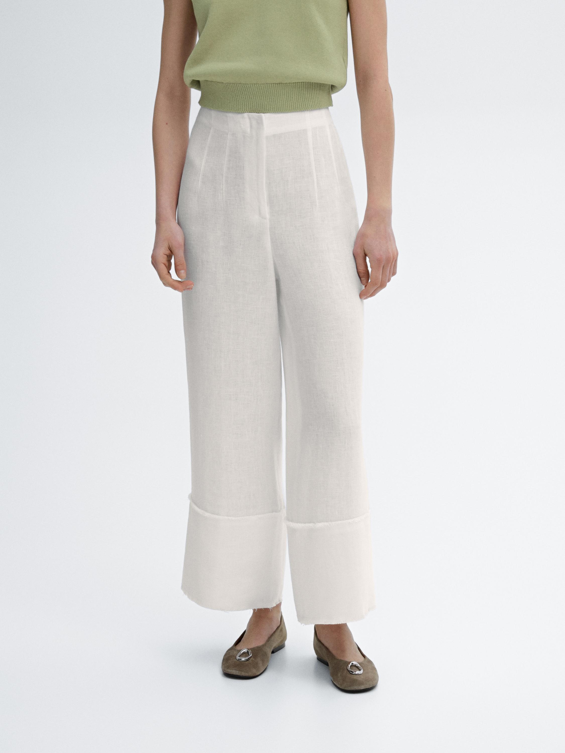 Wide leg trousers with flared detail
