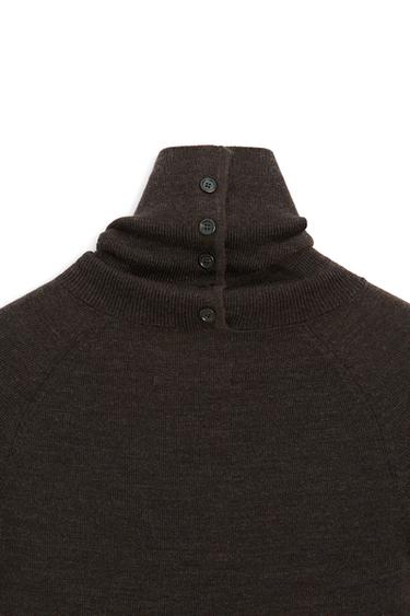 100% wool button-detail knit sweater - LIMITED EDITION — Chocolate 9
