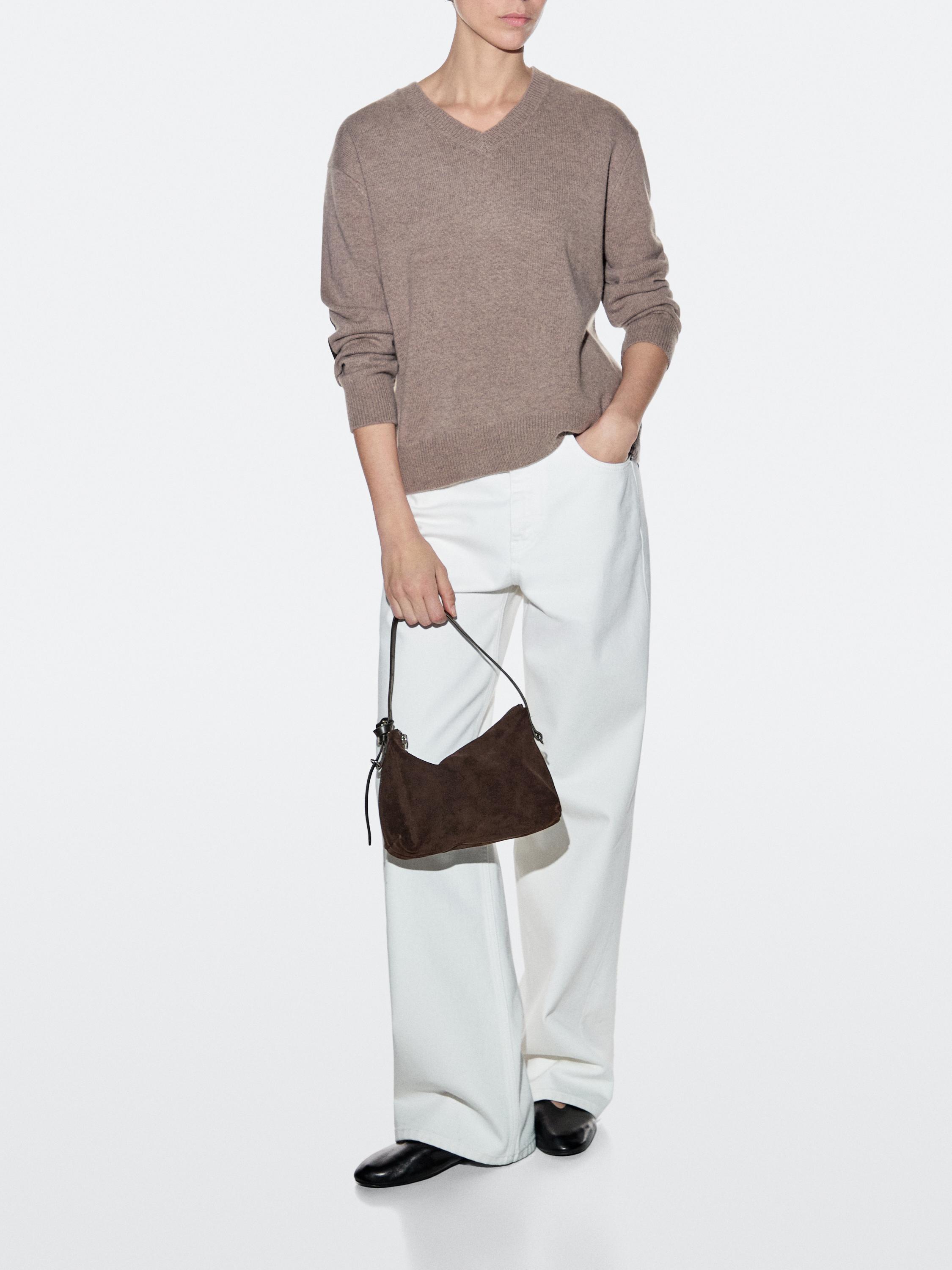 Small split suede leather bag