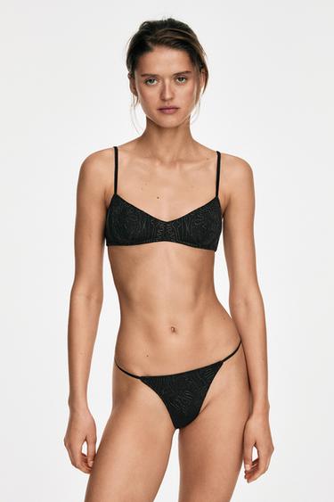 Thong with embroidered detail — CHARCOAL 1