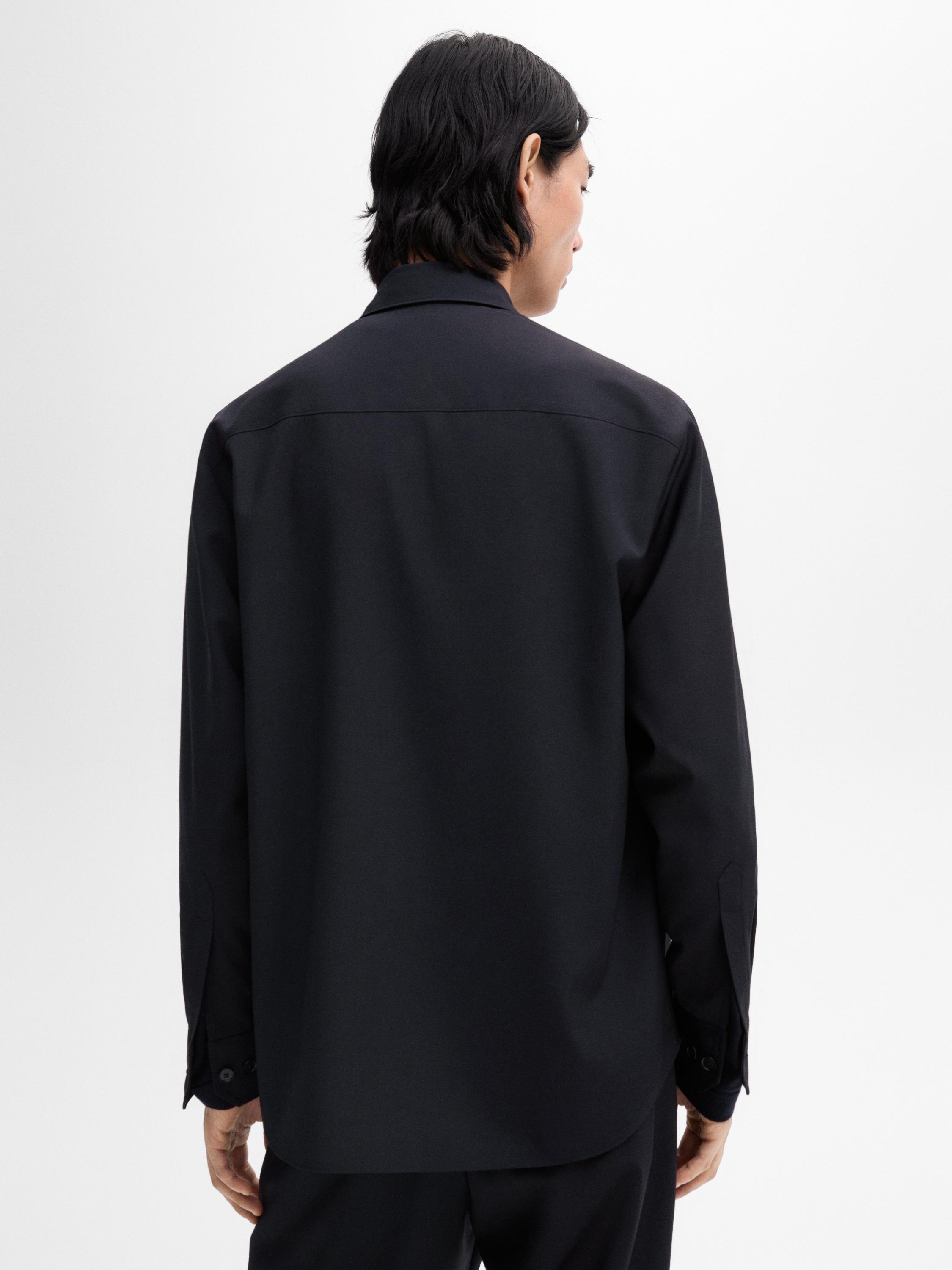 Wool blend overshirt with pocket