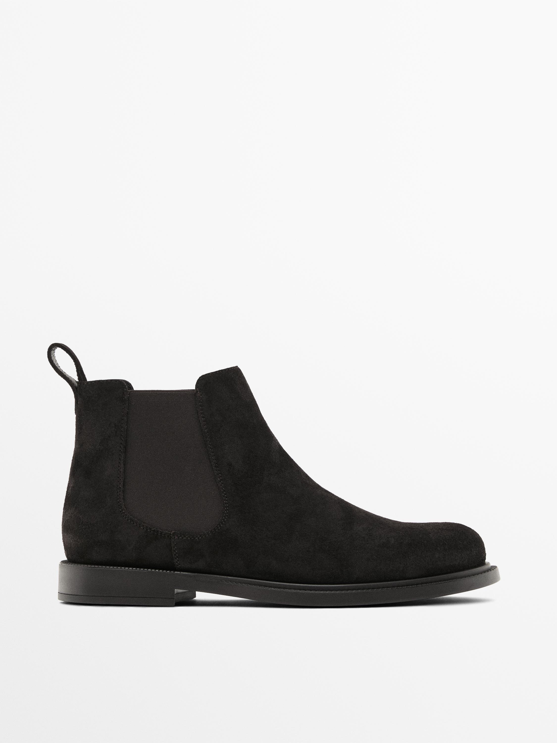 Oiled split leather Chelsea boots