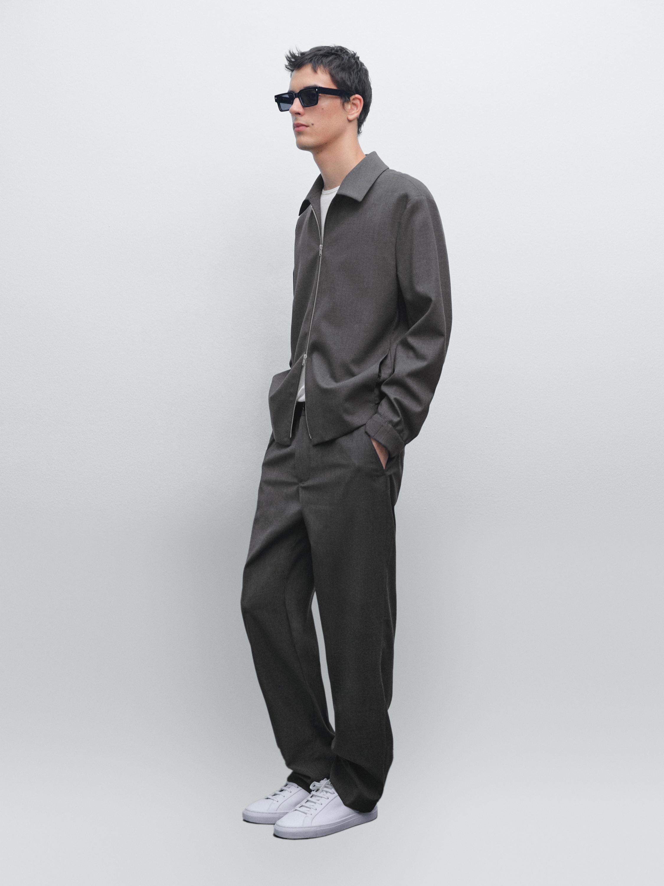 Total look wool blend jacket