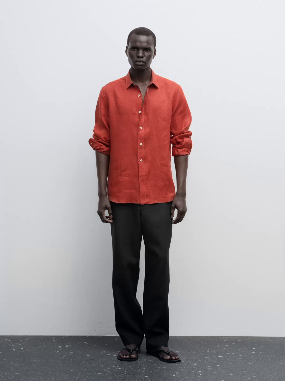 100% linen slim fit shirt