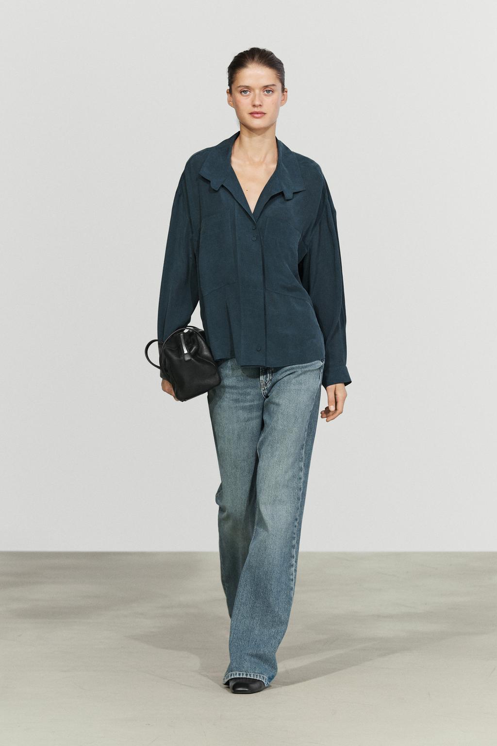 Massimo Dutti Flowing blouse with pocket detail