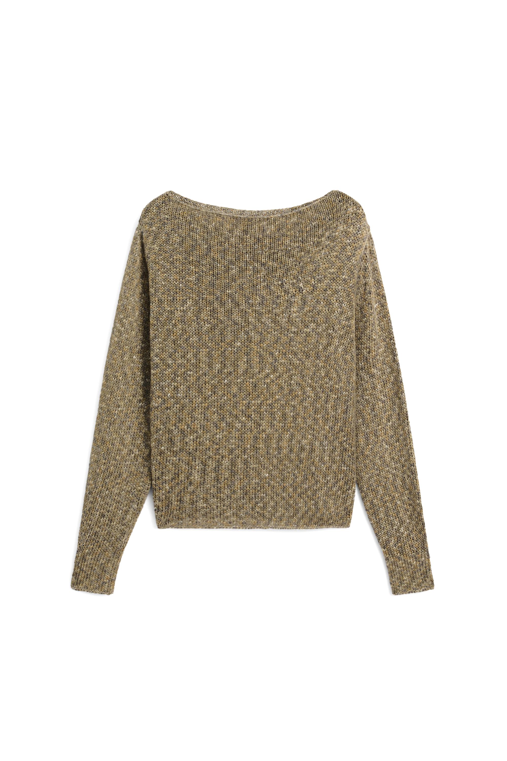 Cotton boat neck sweater — GREEN