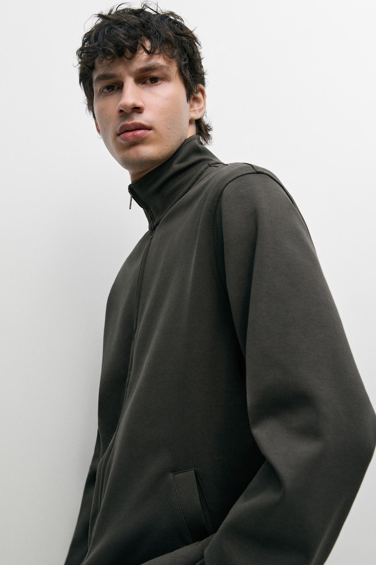 Cotton-Blend Suede Jacket, Co-ord Look — DARK GREEN