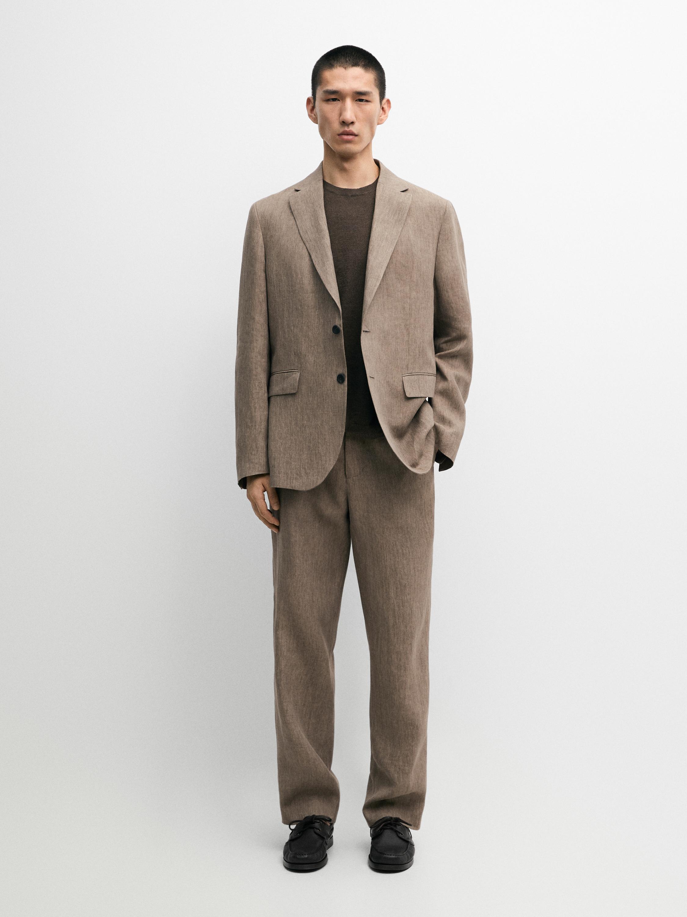 100% linen suit blazer — OCHRE