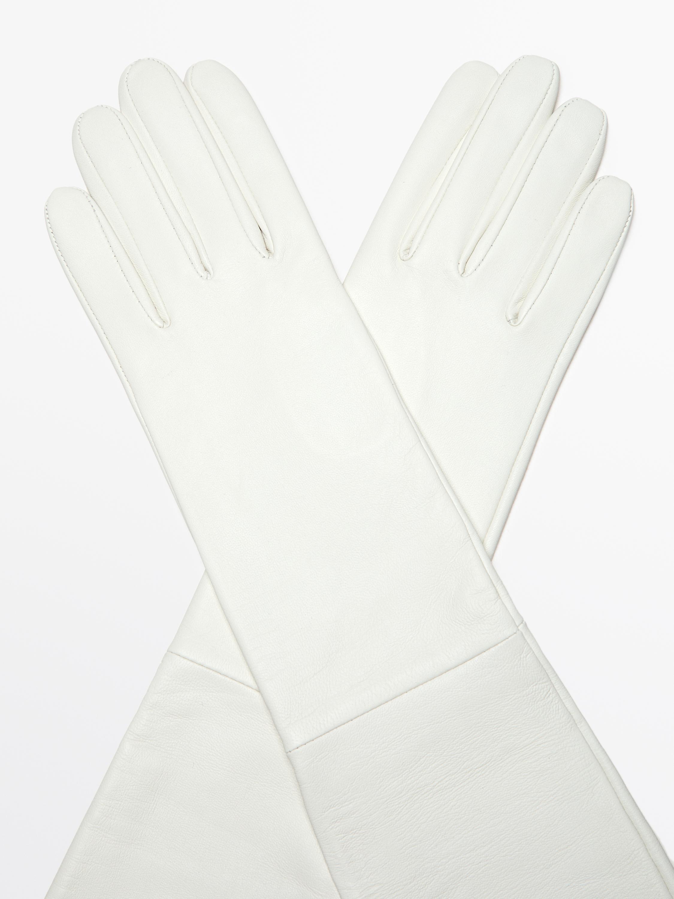 Длинные перчатки из овечьей кожи наппа