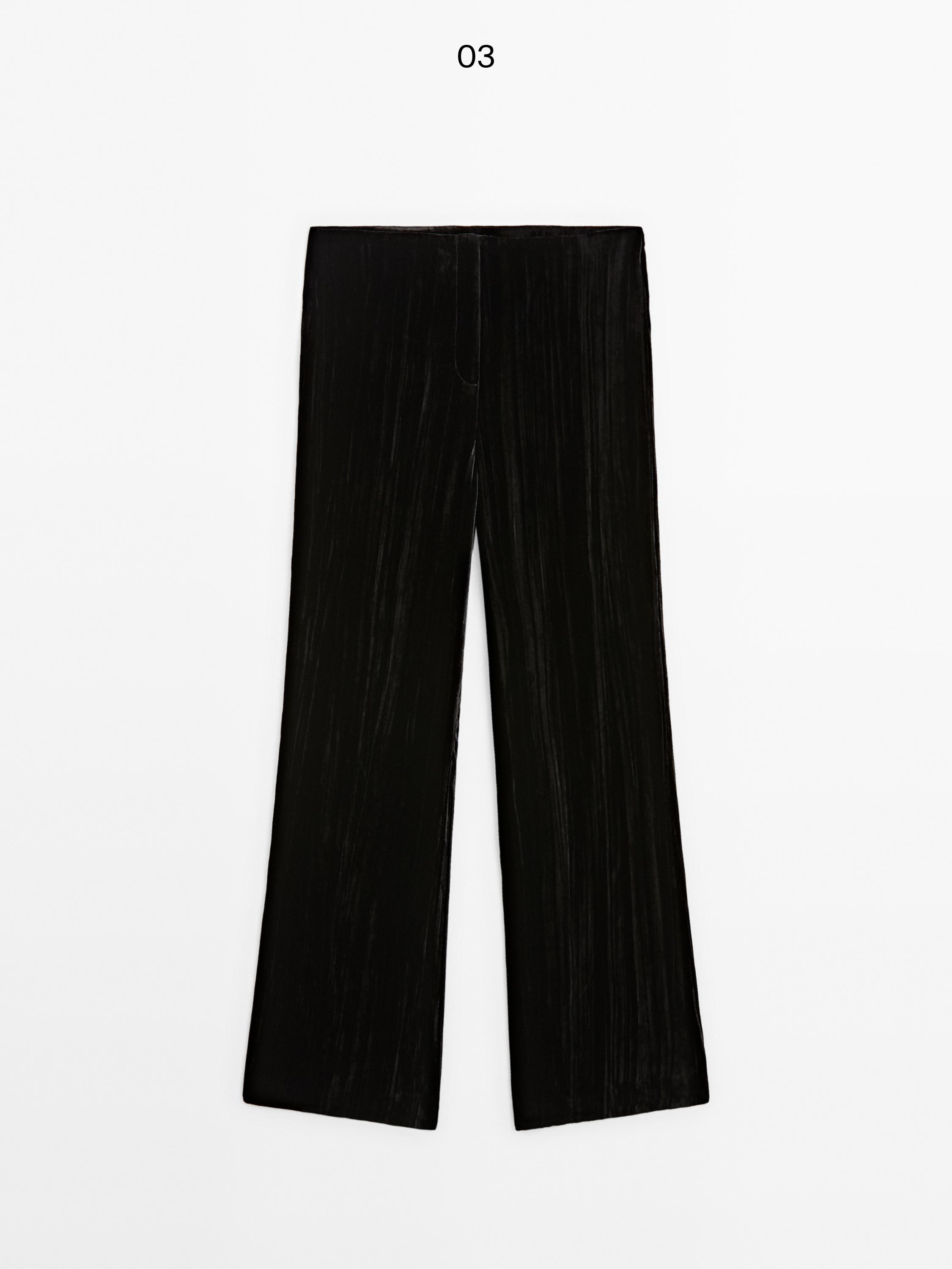 Flowing crushed velvet trousers