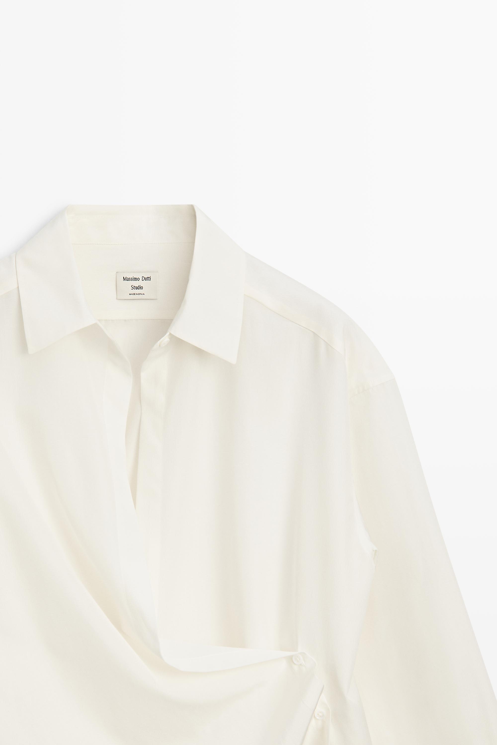 Flowing button-detail shirt - STUDIO — CREAM