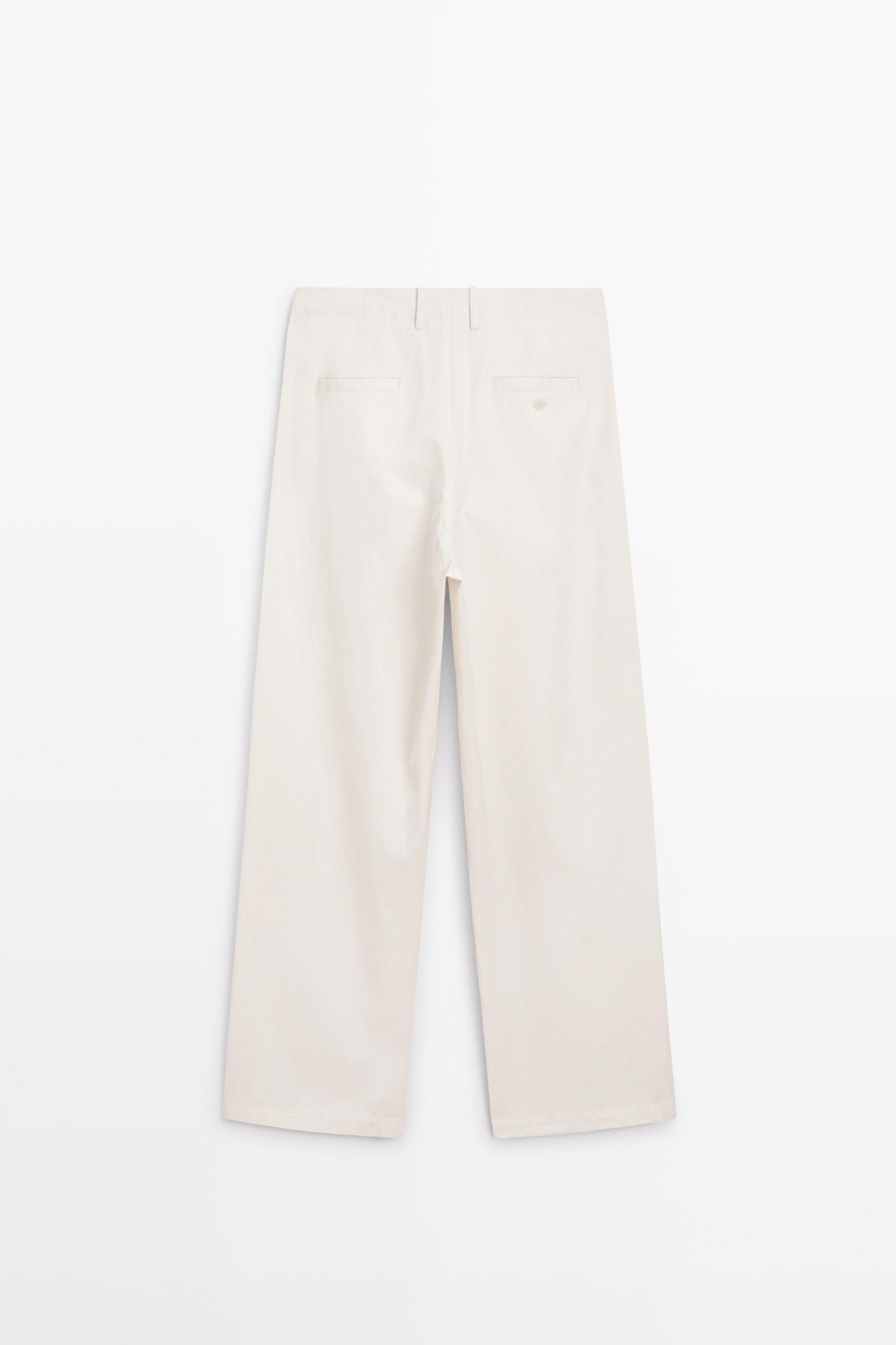 Pleated pants with crossover fastening detail - STUDIO — CREAM