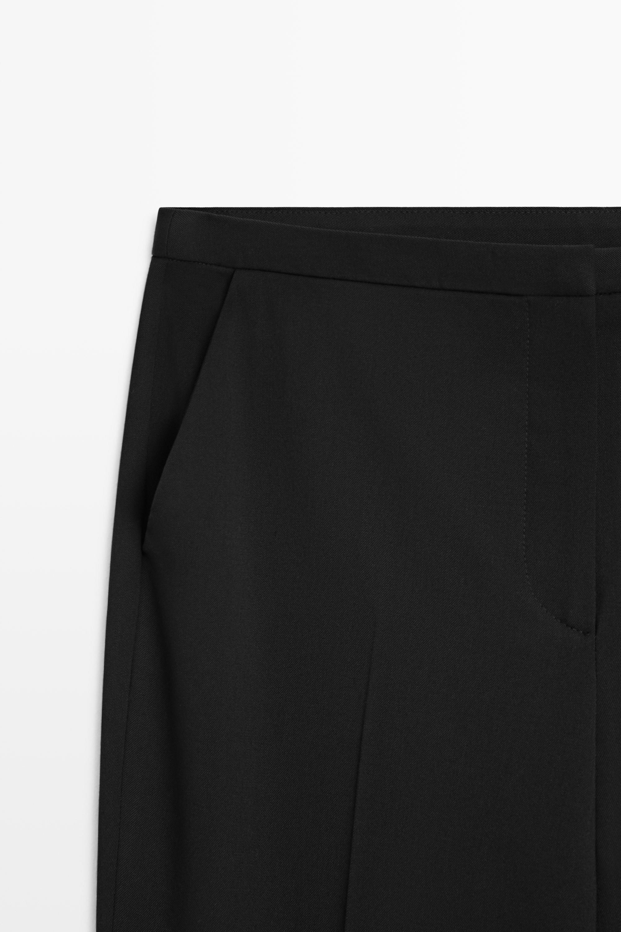 Massimo Dutti %100 yün klasik pantolon görsel 6