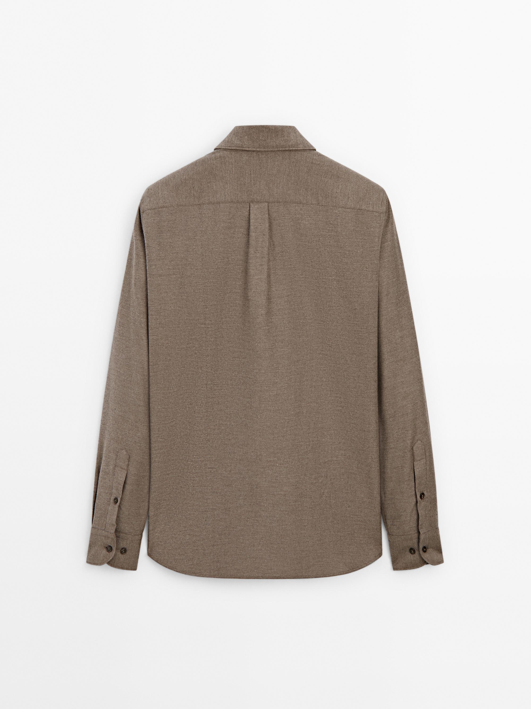 ★Massimo Dutti★ 100% cotton t-shirt fabric detail 100% mercerised cotton T-shirt · Cream, White, Navy Blue