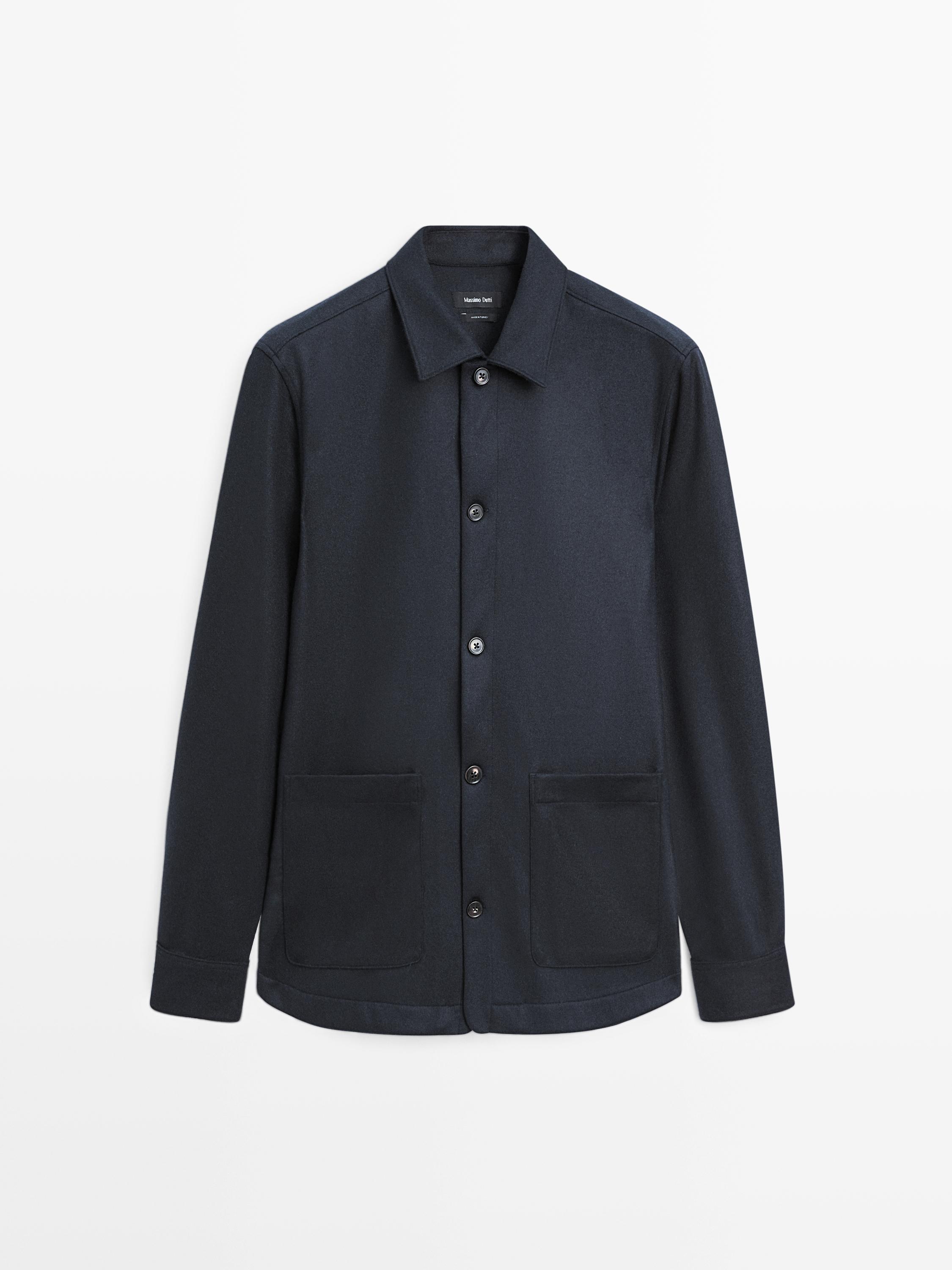 100% wool overshirt with pockets