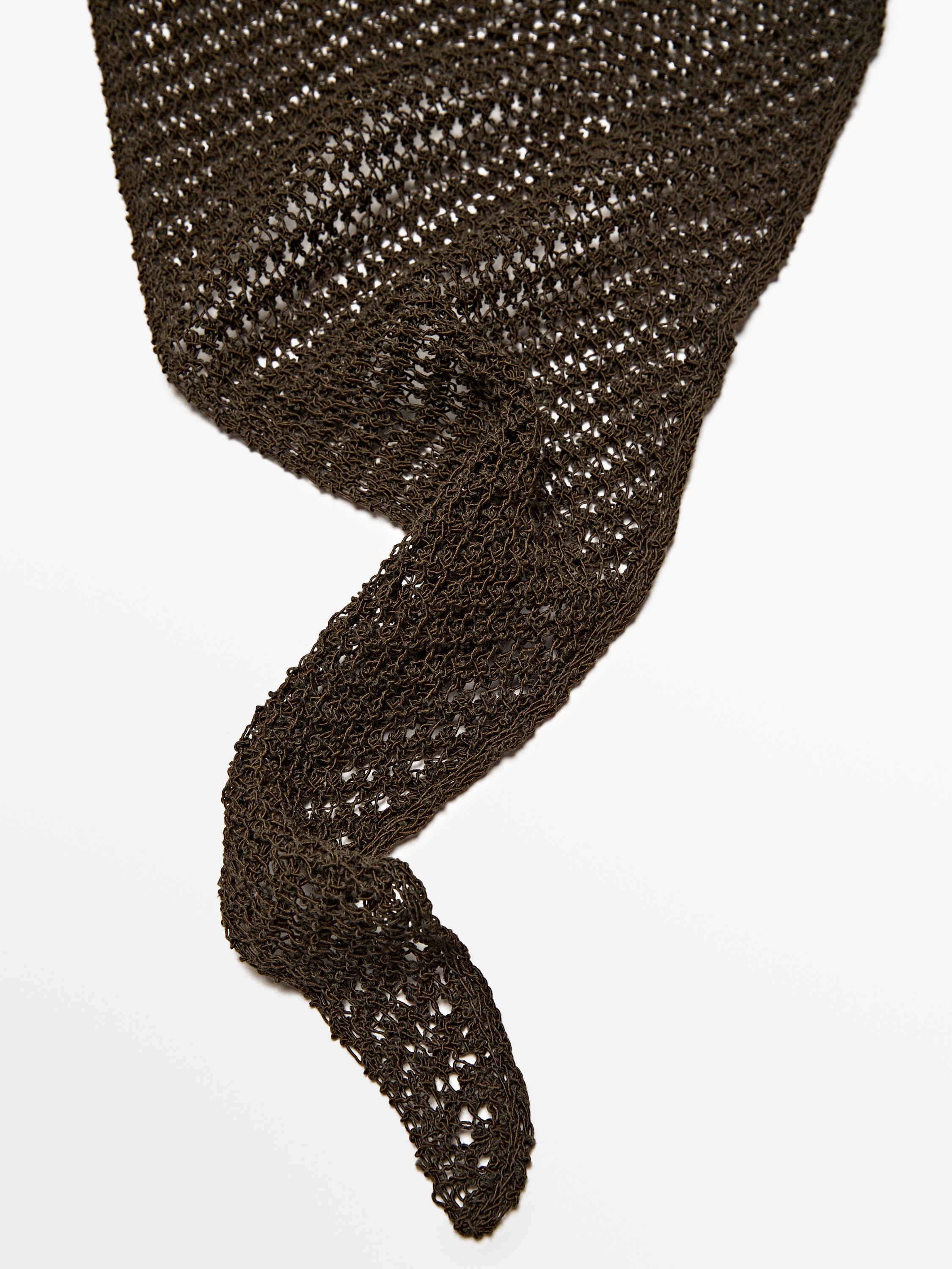 Openwork cotton blend bandana