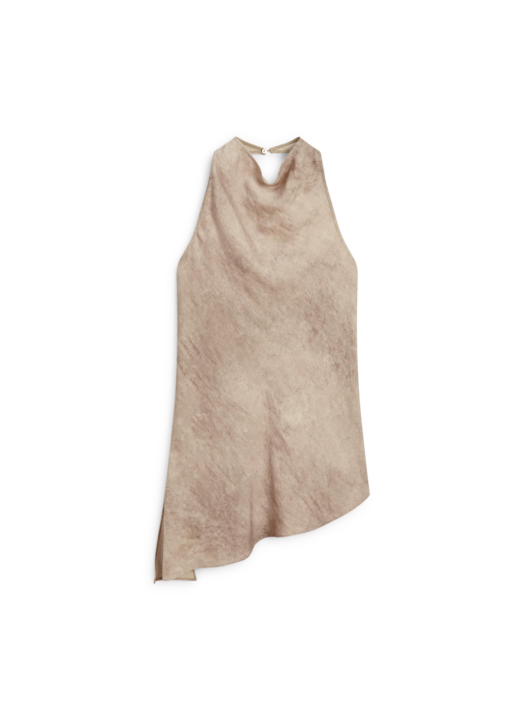 Worn effect halter top — STONE