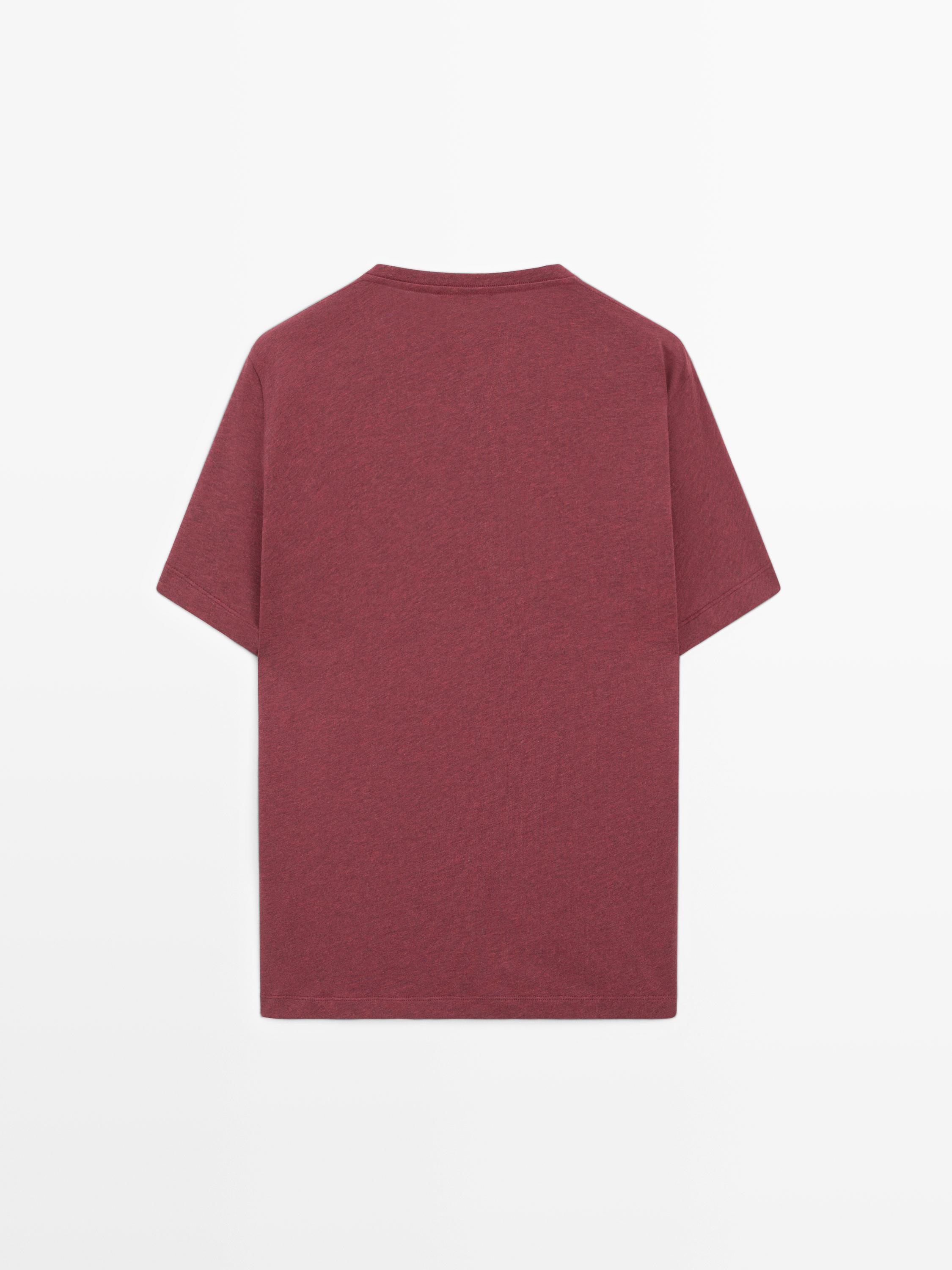 Lightweight short sleeve cotton melange T-shirt
