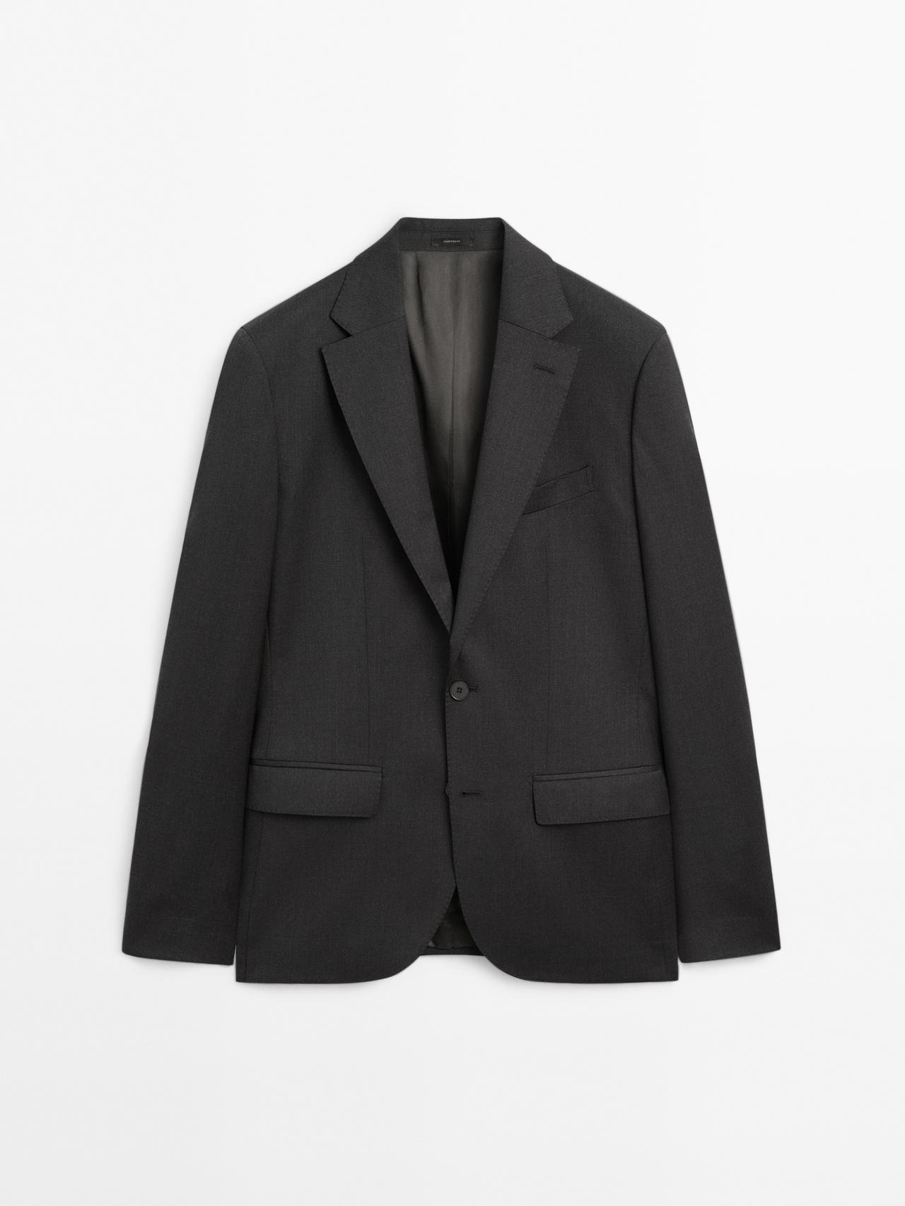 Massimo Dutti - Herre - Blazer I 100% Uld - Kulgrå - 50