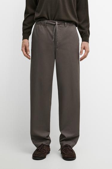 Cotton blend jogger fit pants — GREY 3