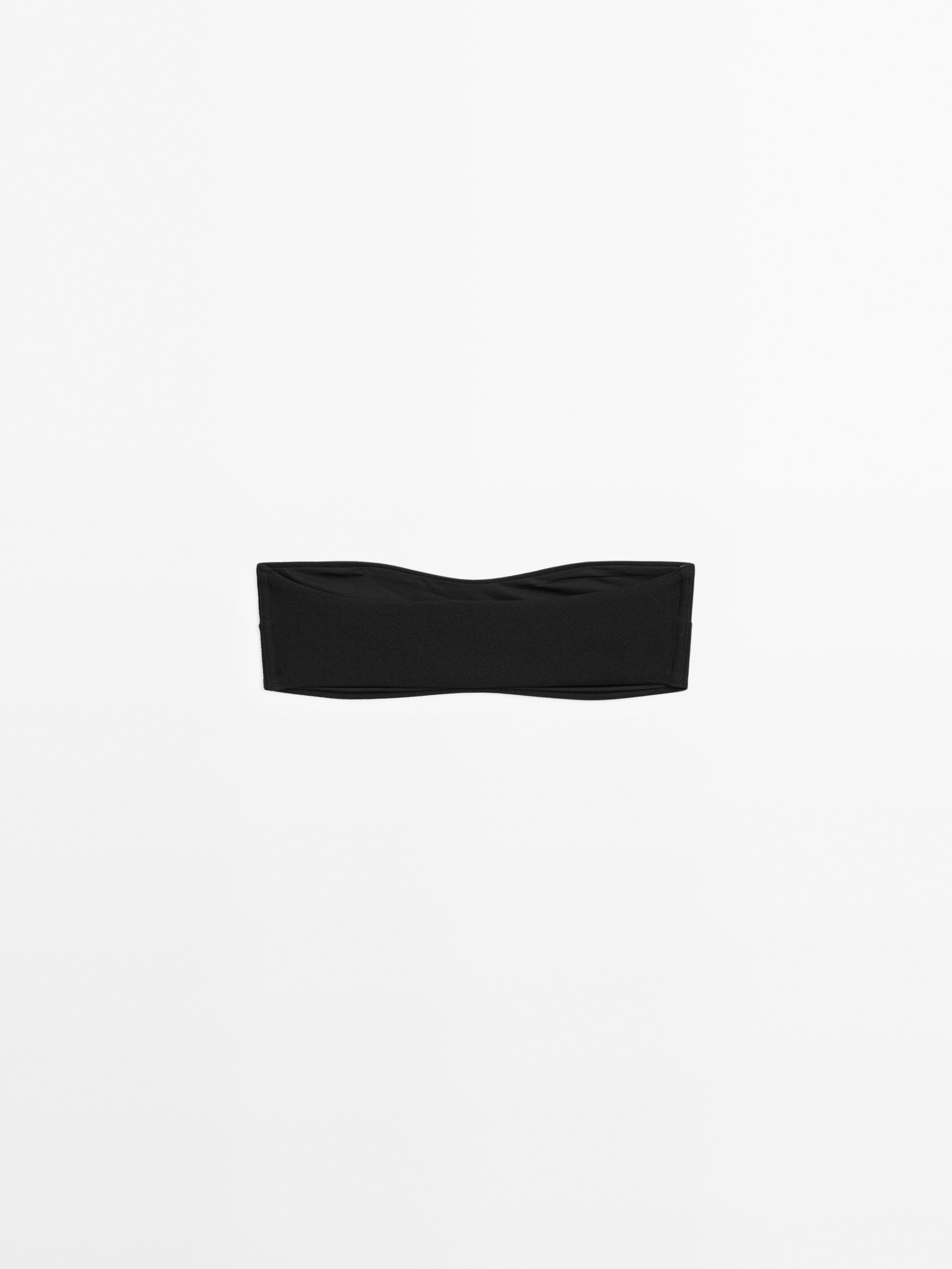 Textured bandeau bikini top