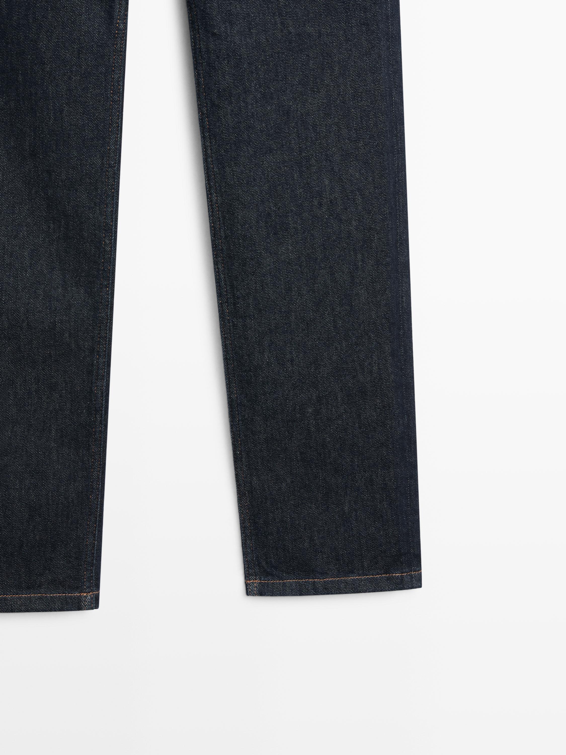 Mid waist jeans med lige ben