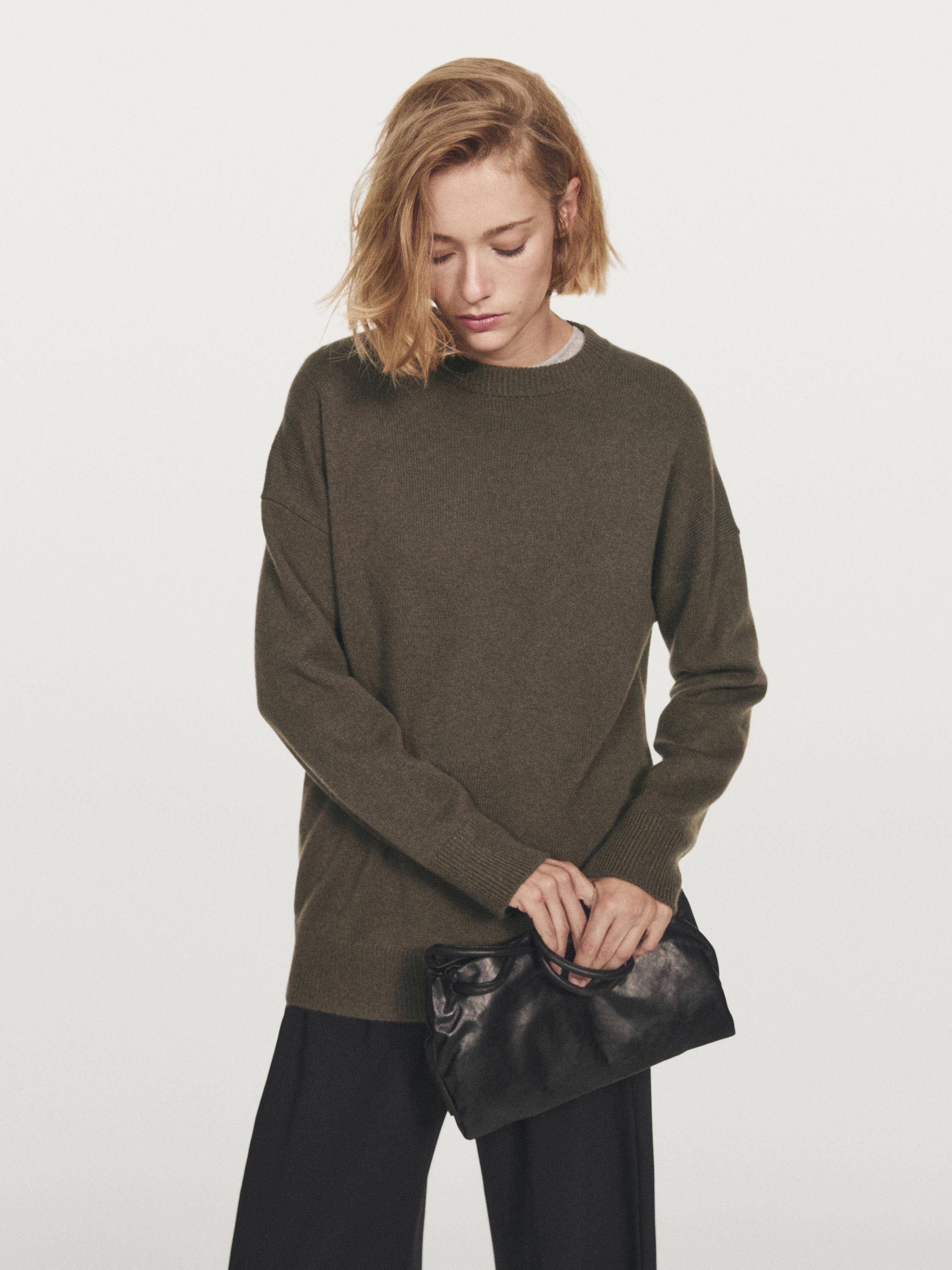 100% cashmere oversize knit sweater