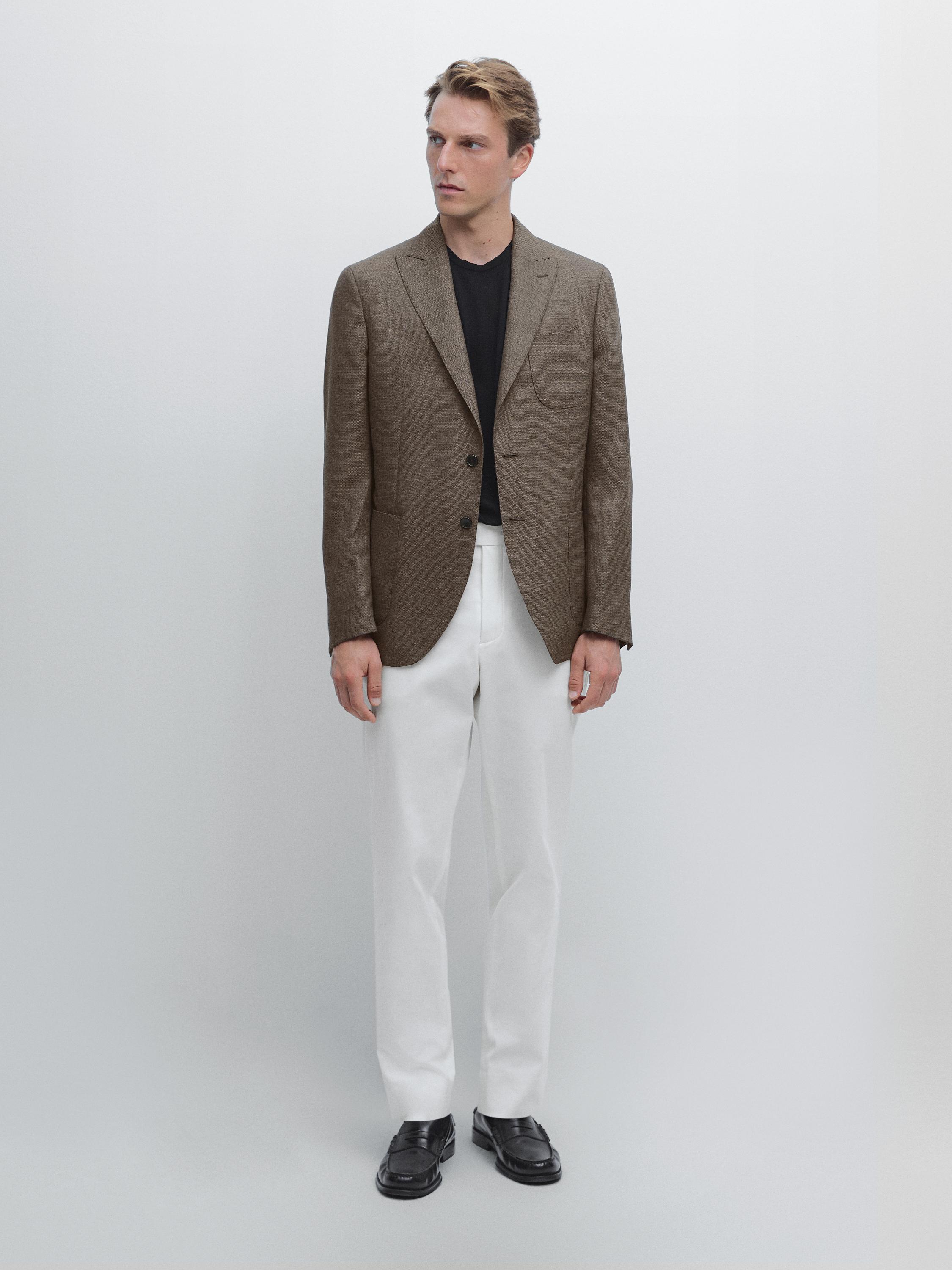 Spodnie slim z mieszanki bawełny