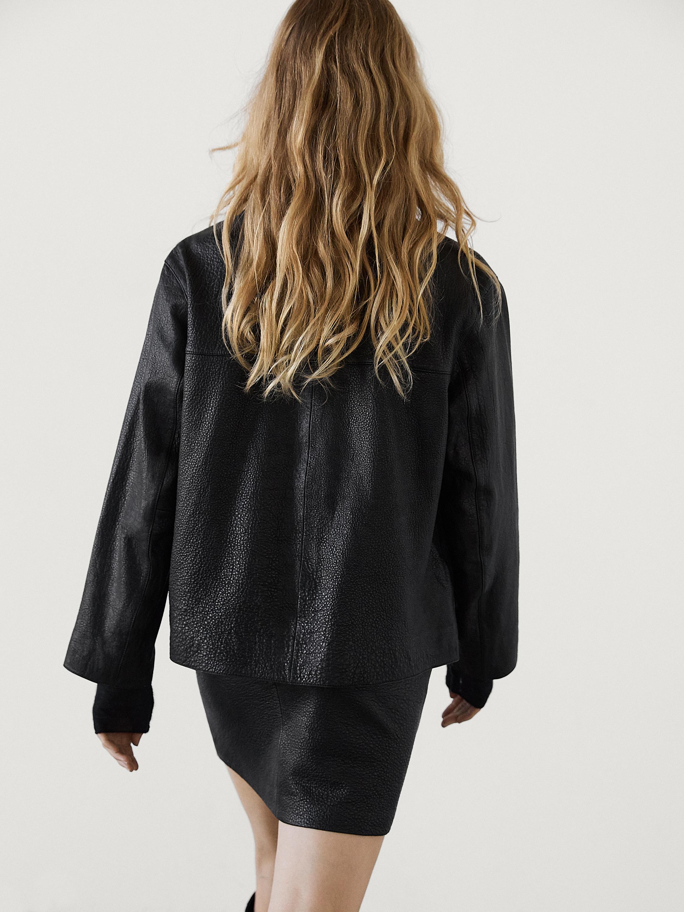 Nappa leather textured jacket