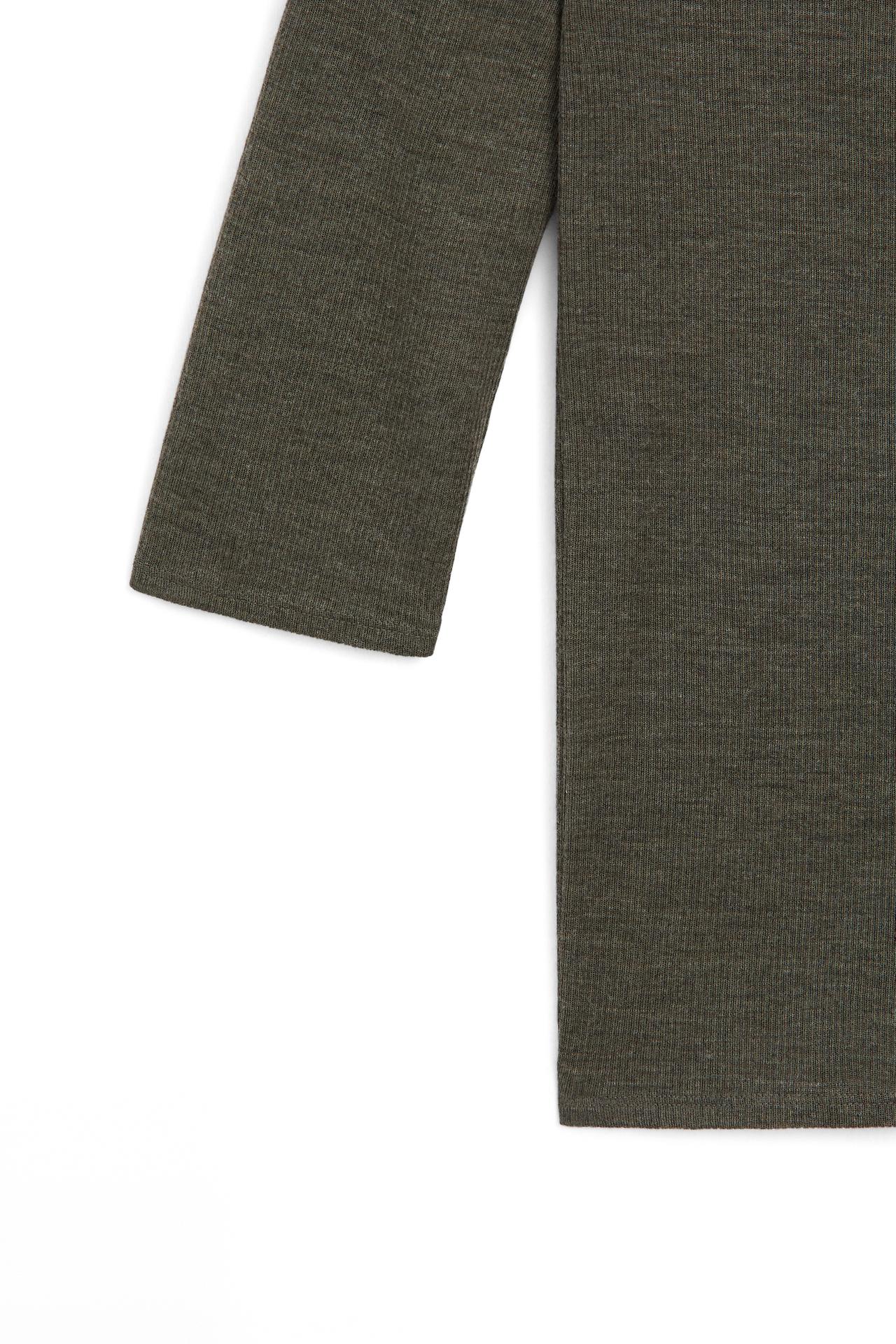 100% wool elbow-length sleeve T-shirt - LIMITED EDITION — KHAKI