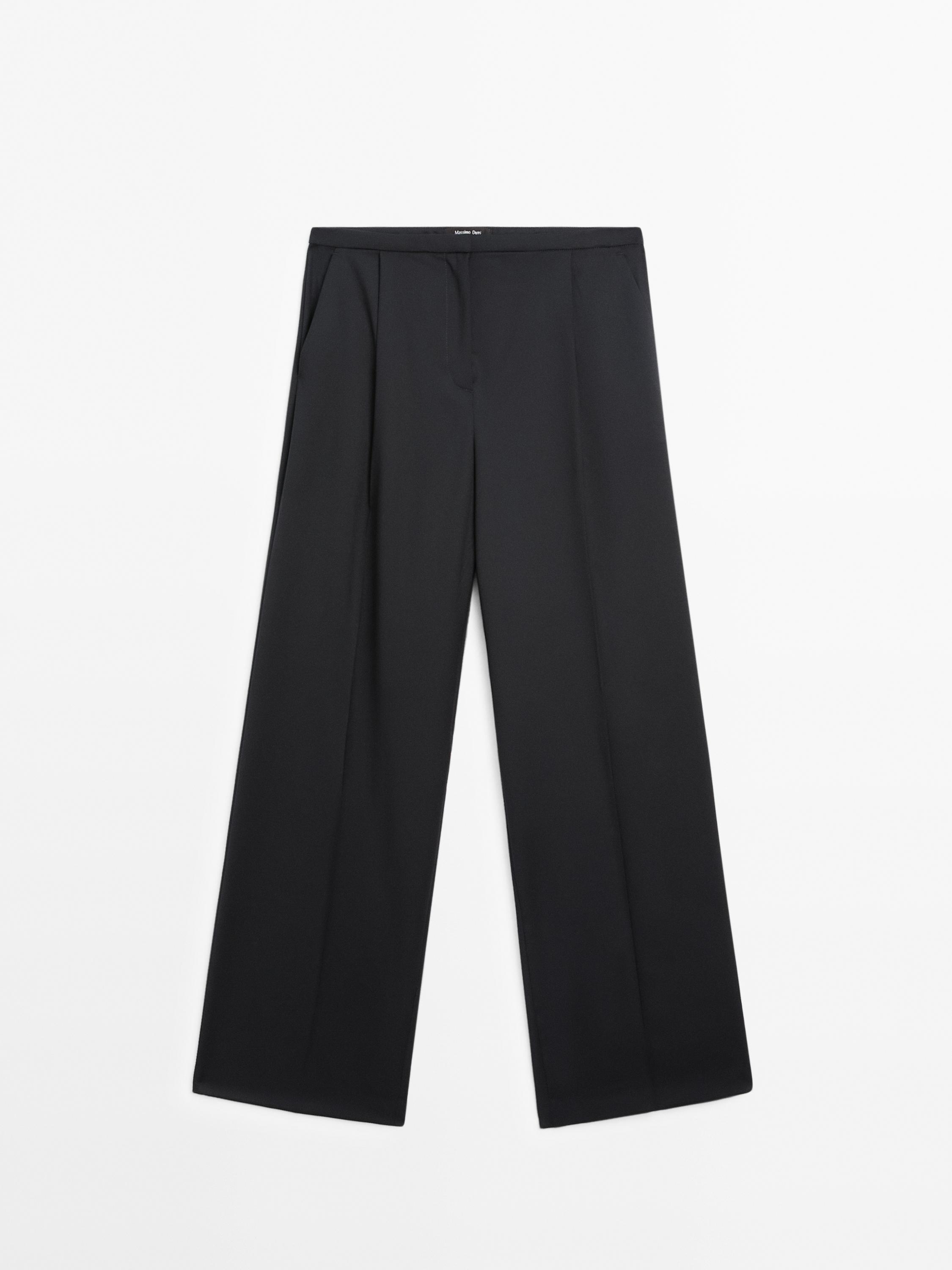 Pantalon de tailleur à pinces 100 % coton