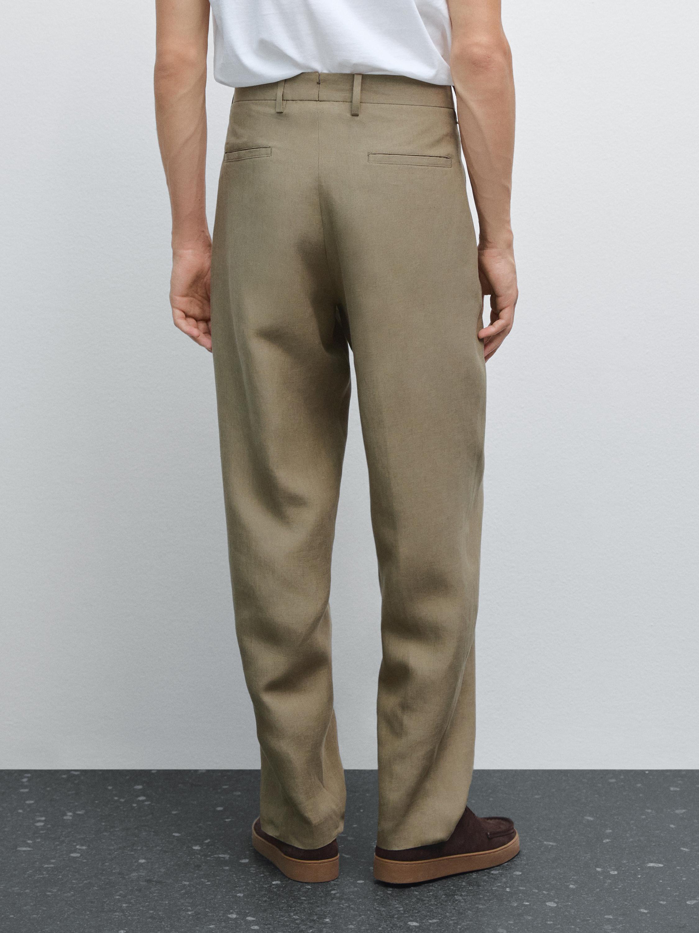 100% linen suit trousers