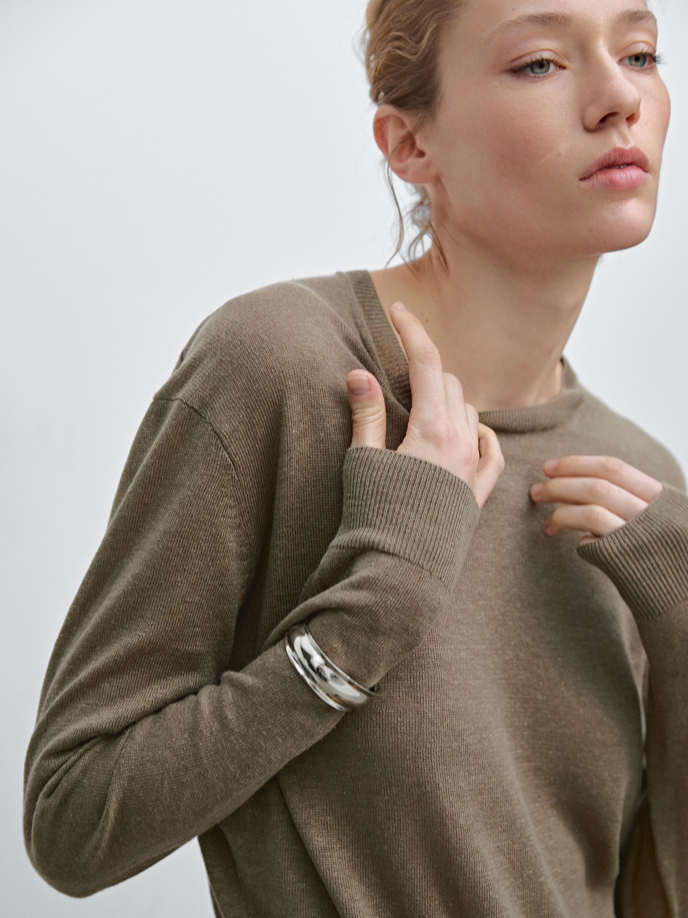 100% linen fine knit sweater