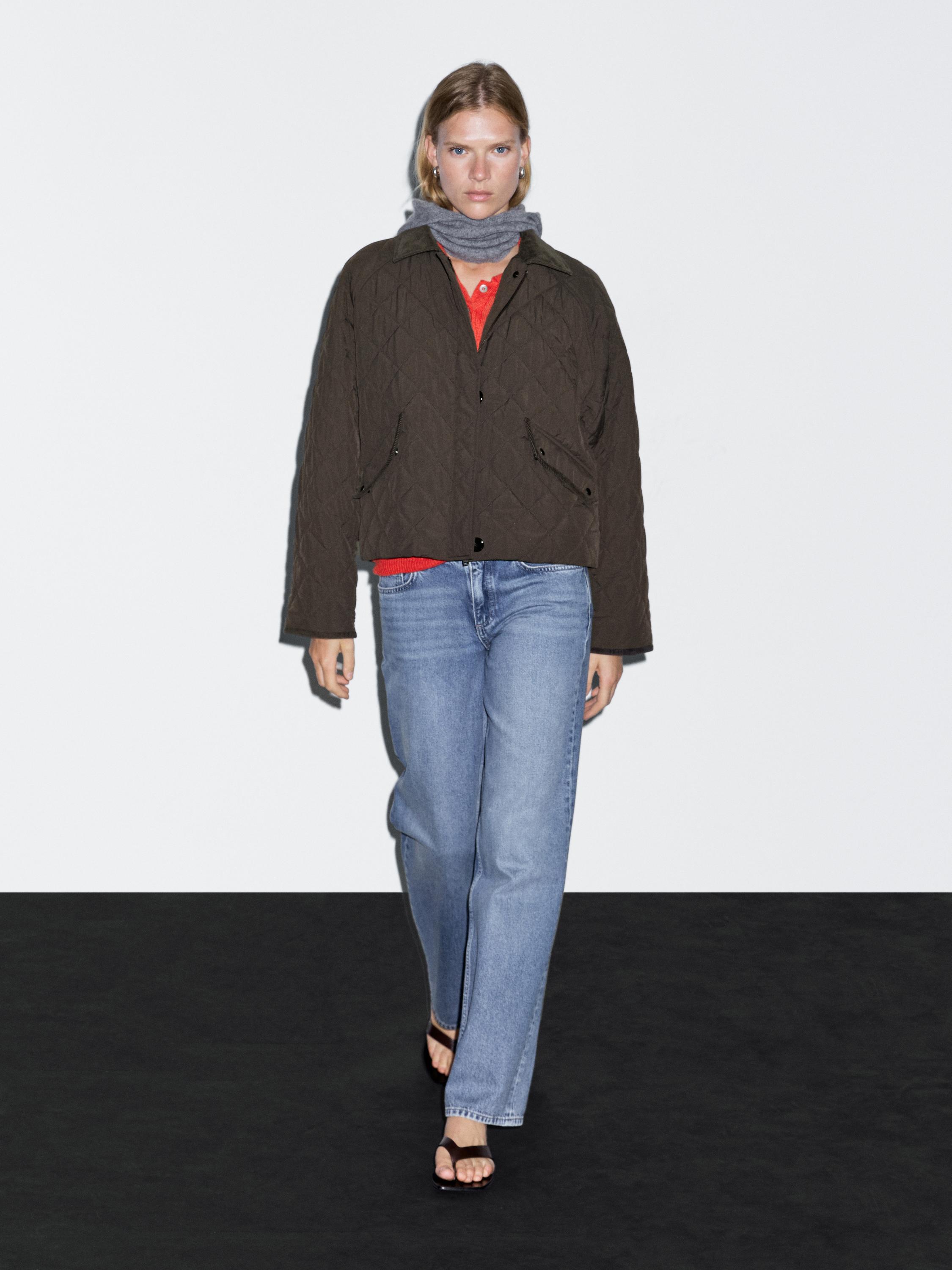 Short lightweight jacket with corduroy detail