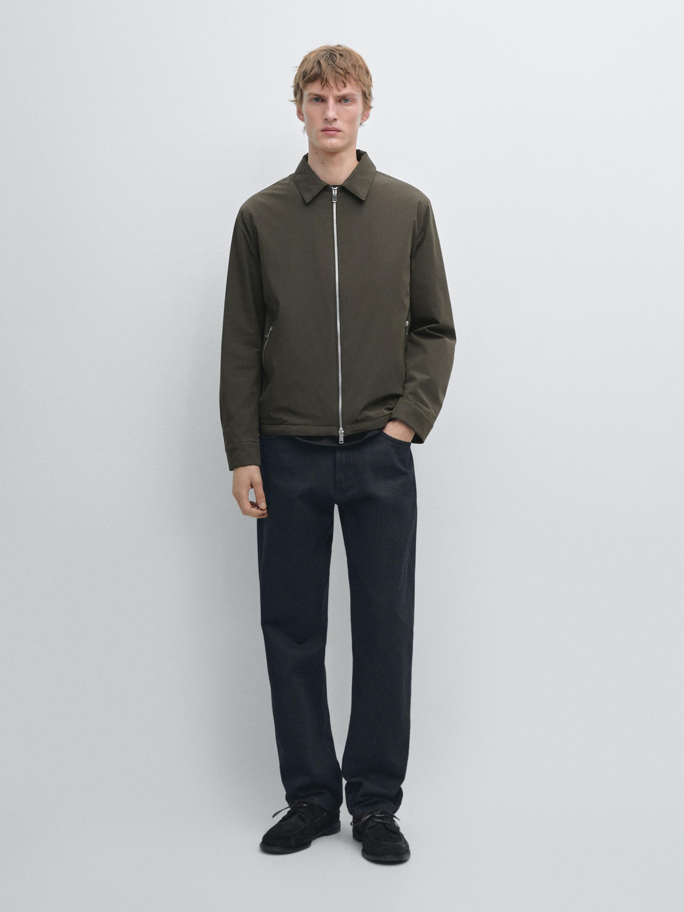 Short jacket with pocket details — KHAKI