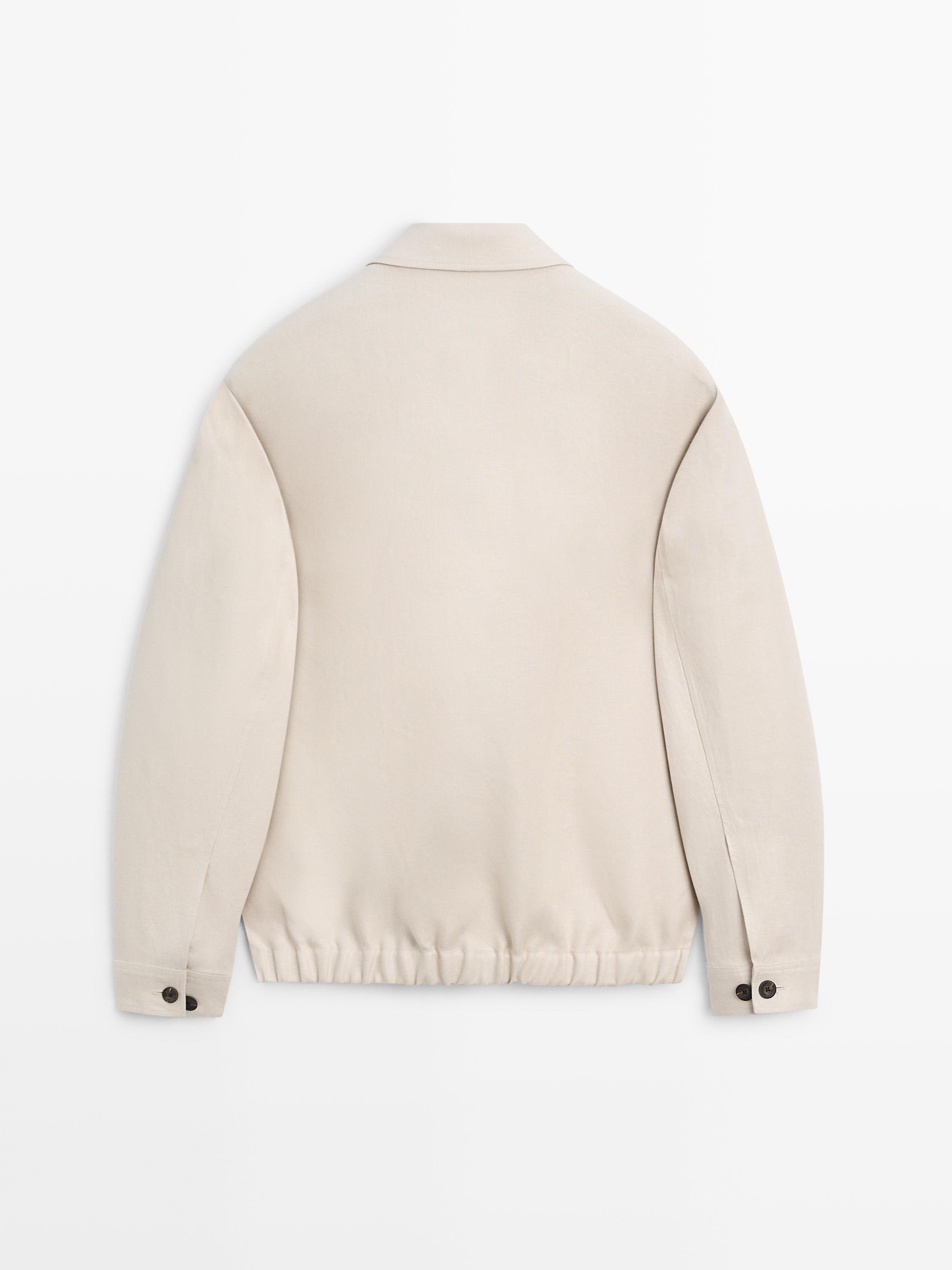 100% linen total look bomber jacket