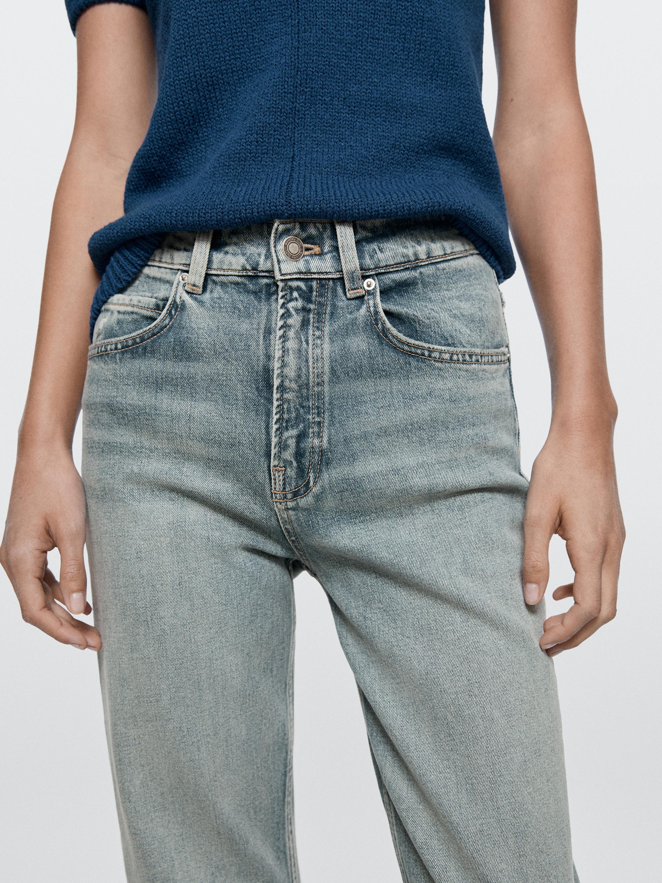 Mid-rise straight-leg jeans — Light Blue