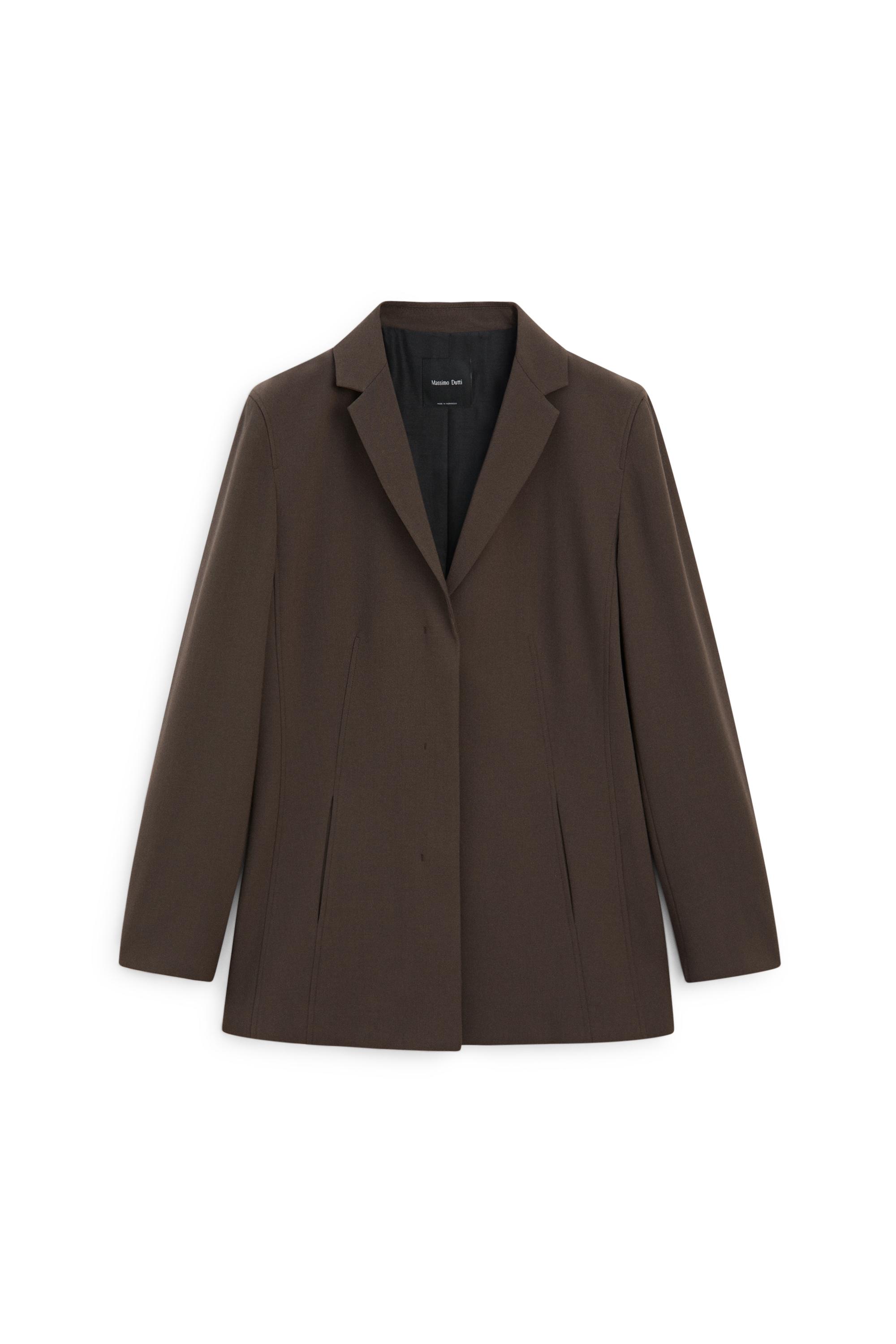 Fluid wool-blend blazer — BROWN