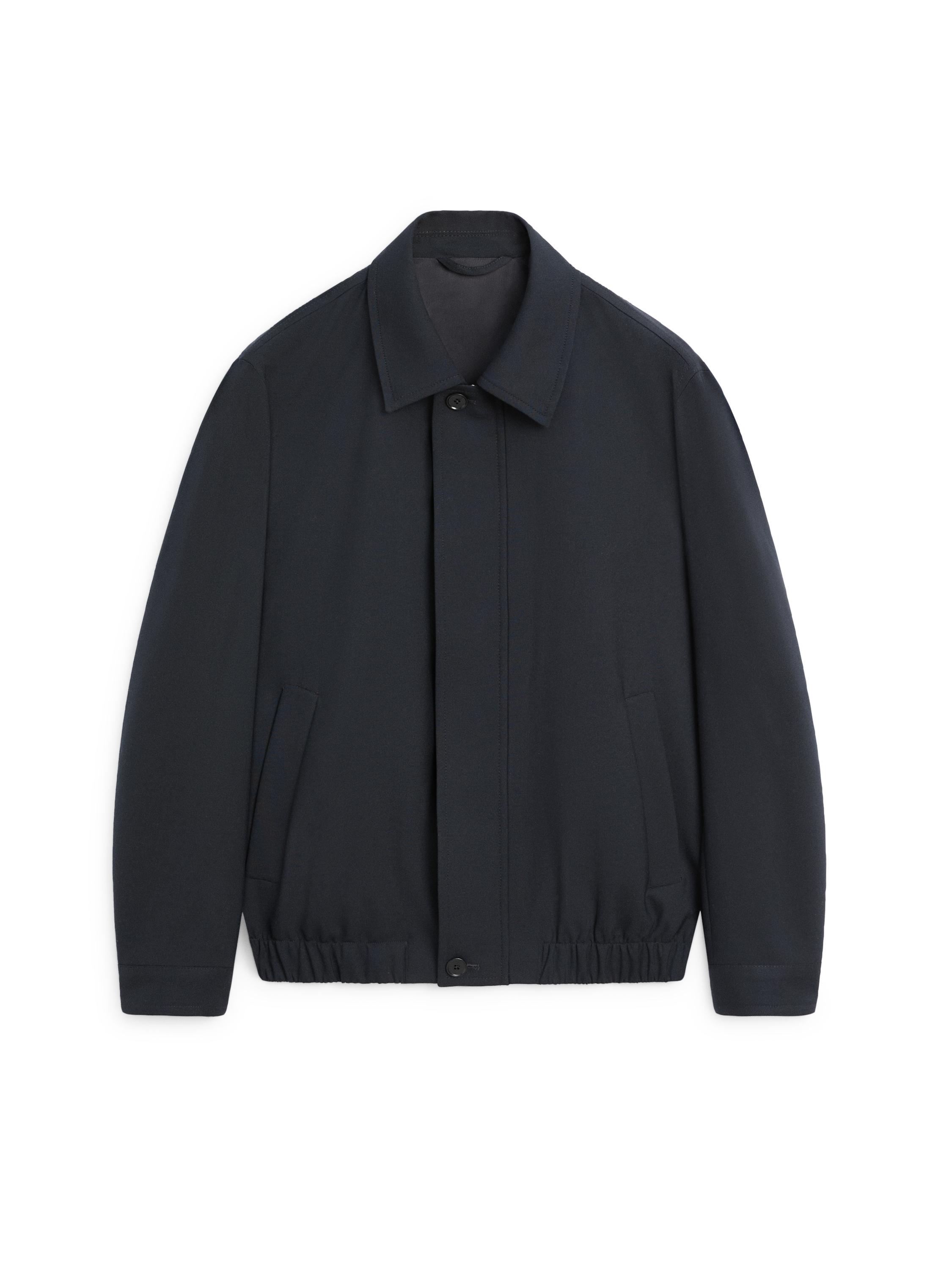 Cold wool total look jacket — NAVY BLUE