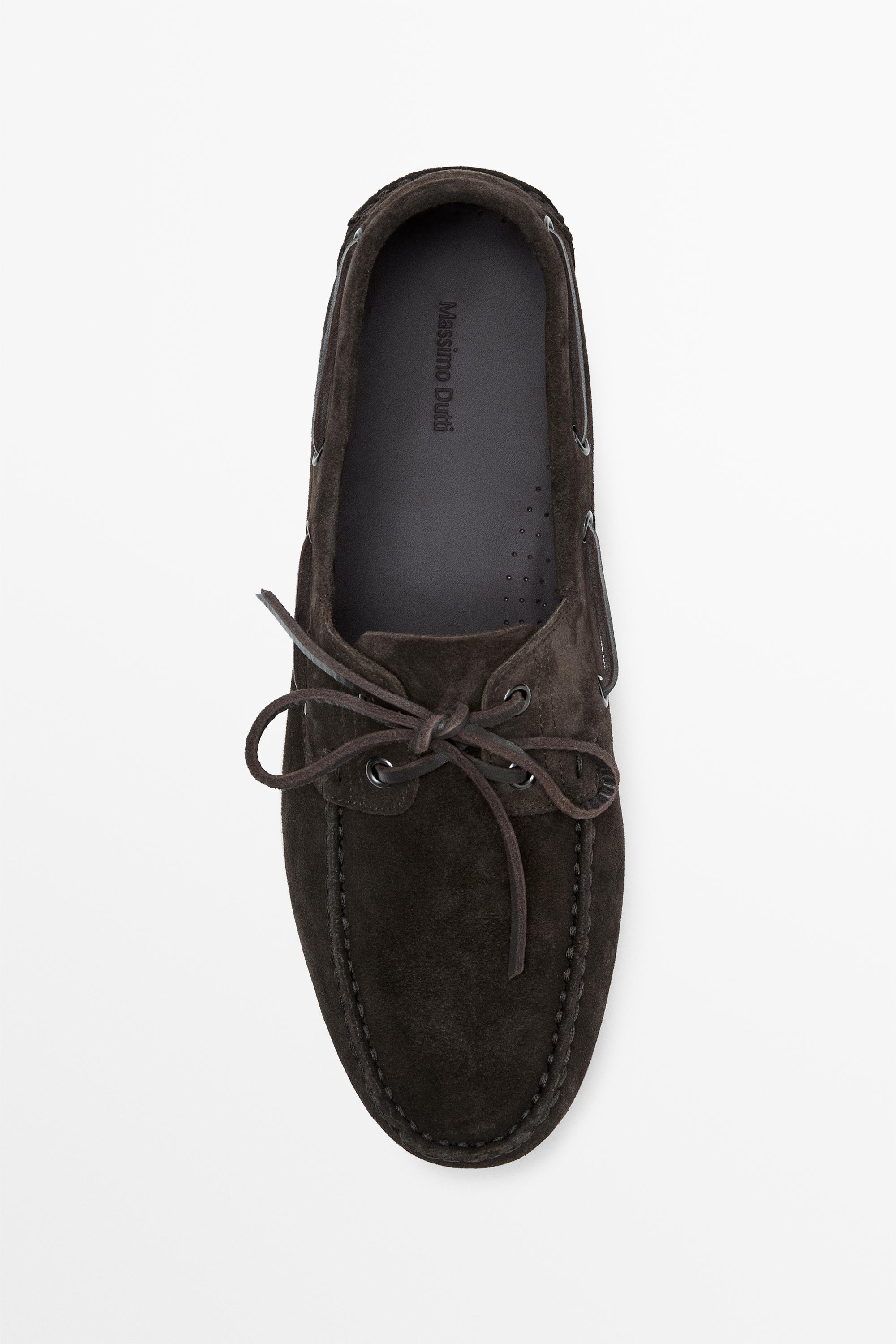 Leather deck shoes — BROWN